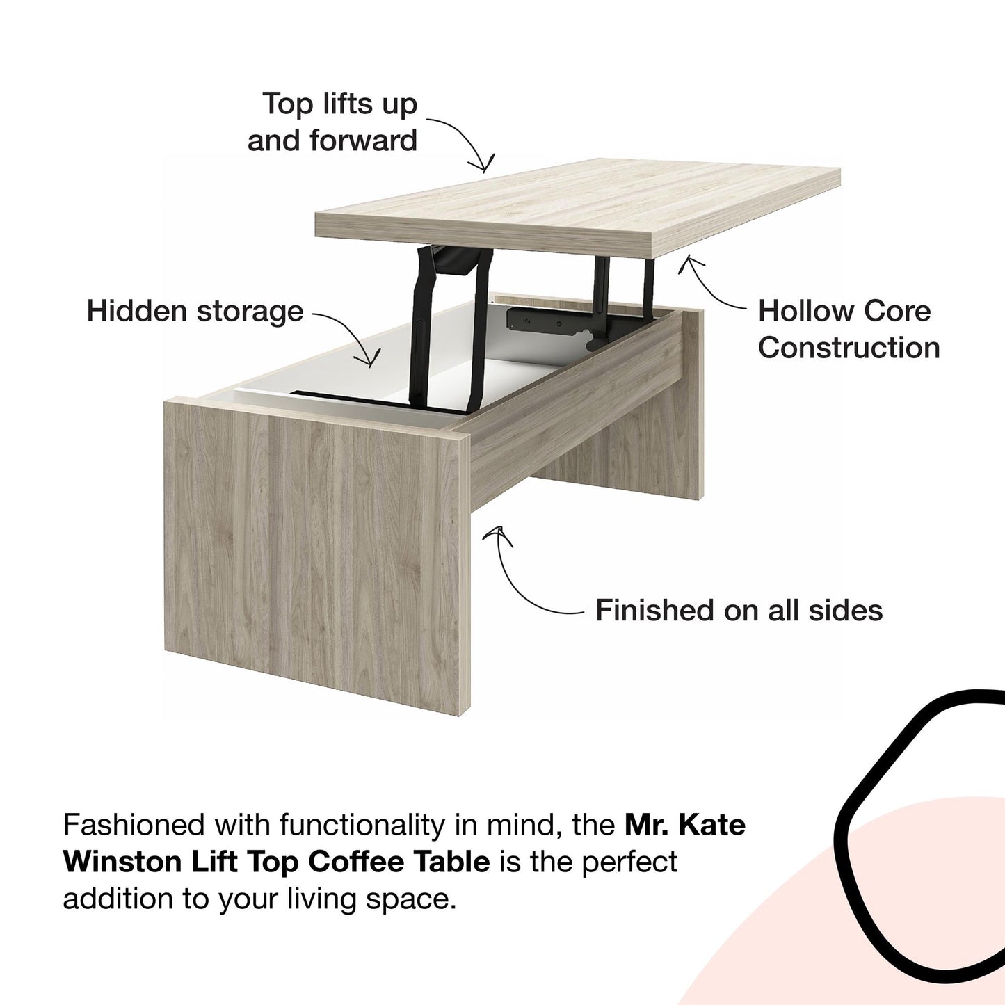 Winston Lift Top Coffee Table, Terrazzo - Terrazzo