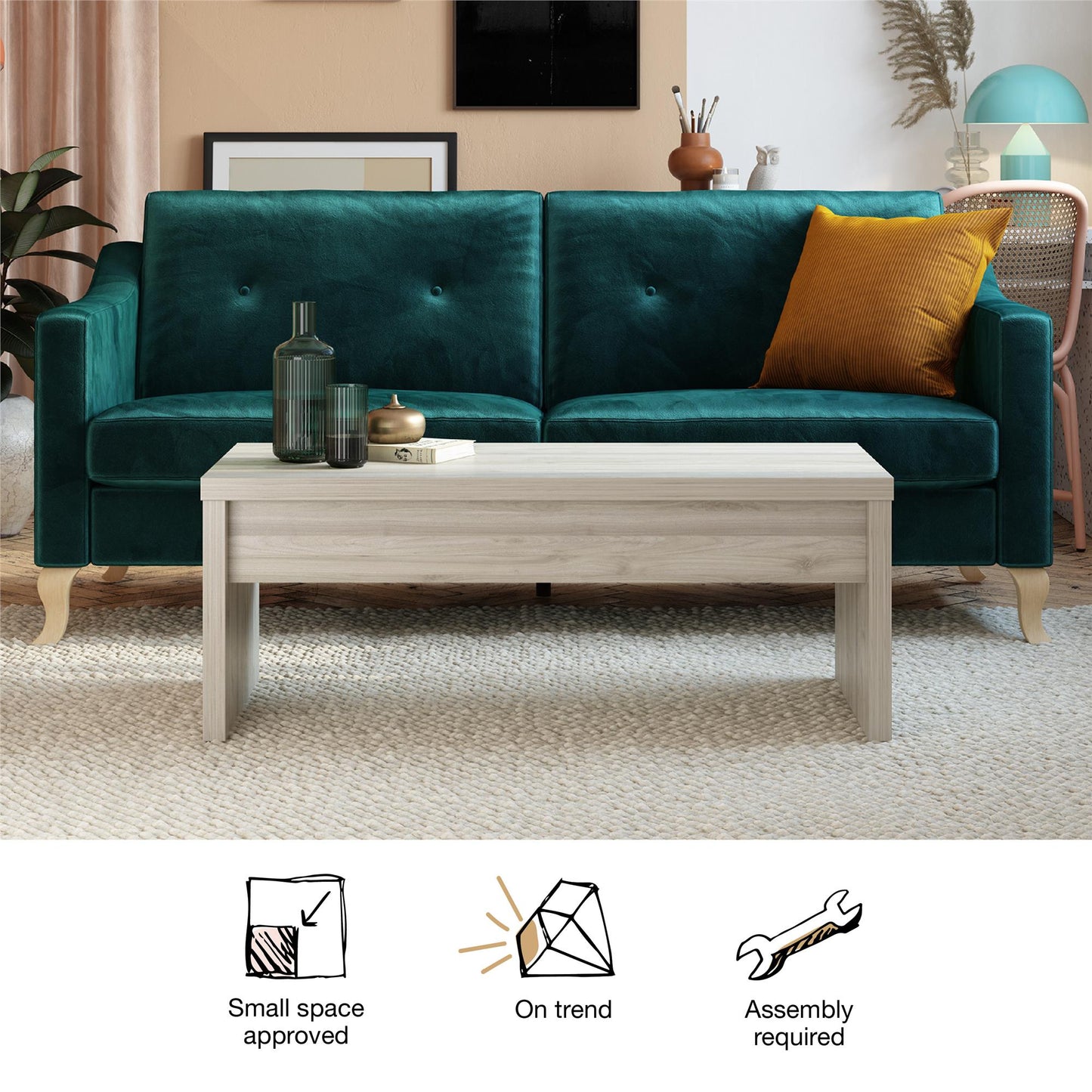 Winston Lift Top Coffee Table, Terrazzo - Terrazzo