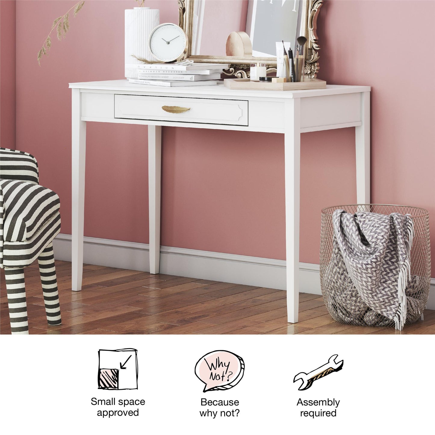 Stella Desk, Graphite Gray - Graphite Grey