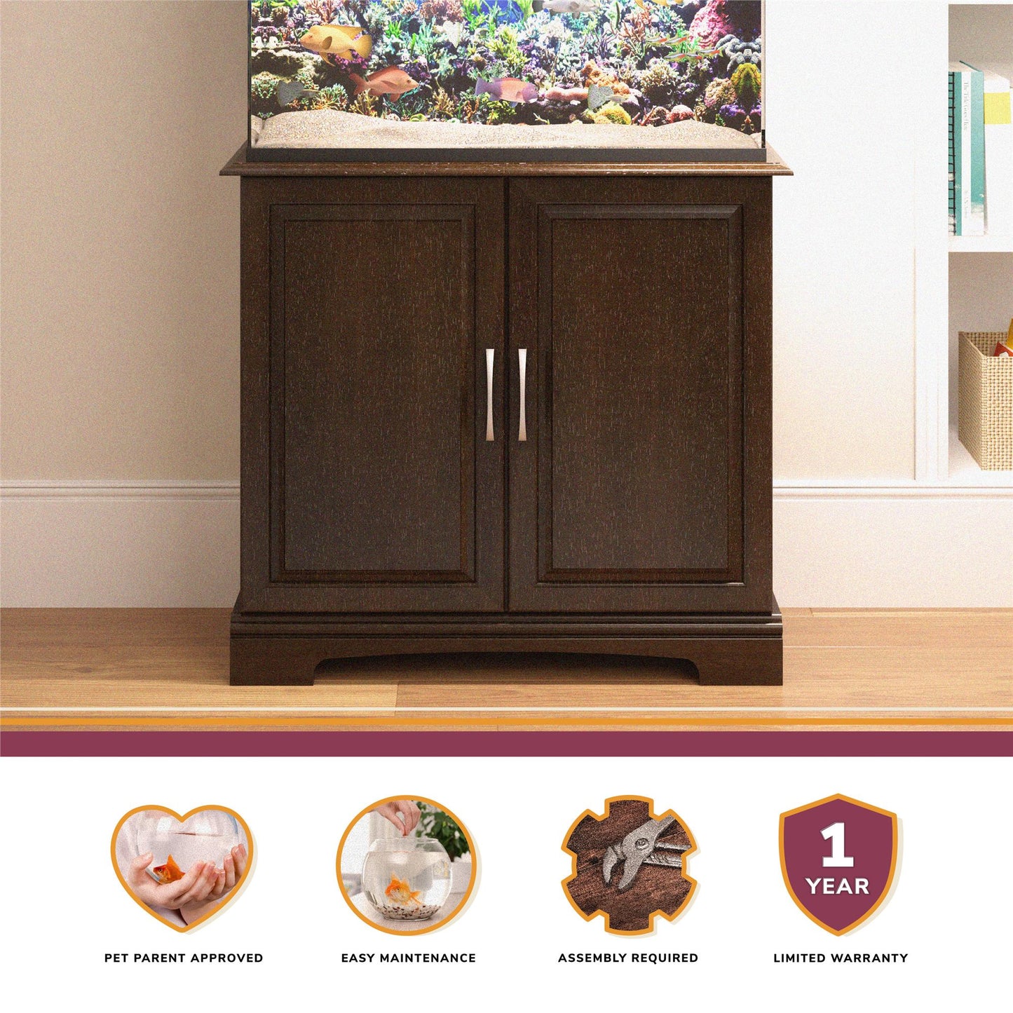 Harbor 29 to 37 Gallon Aquarium or Terrarium Stand - Espresso