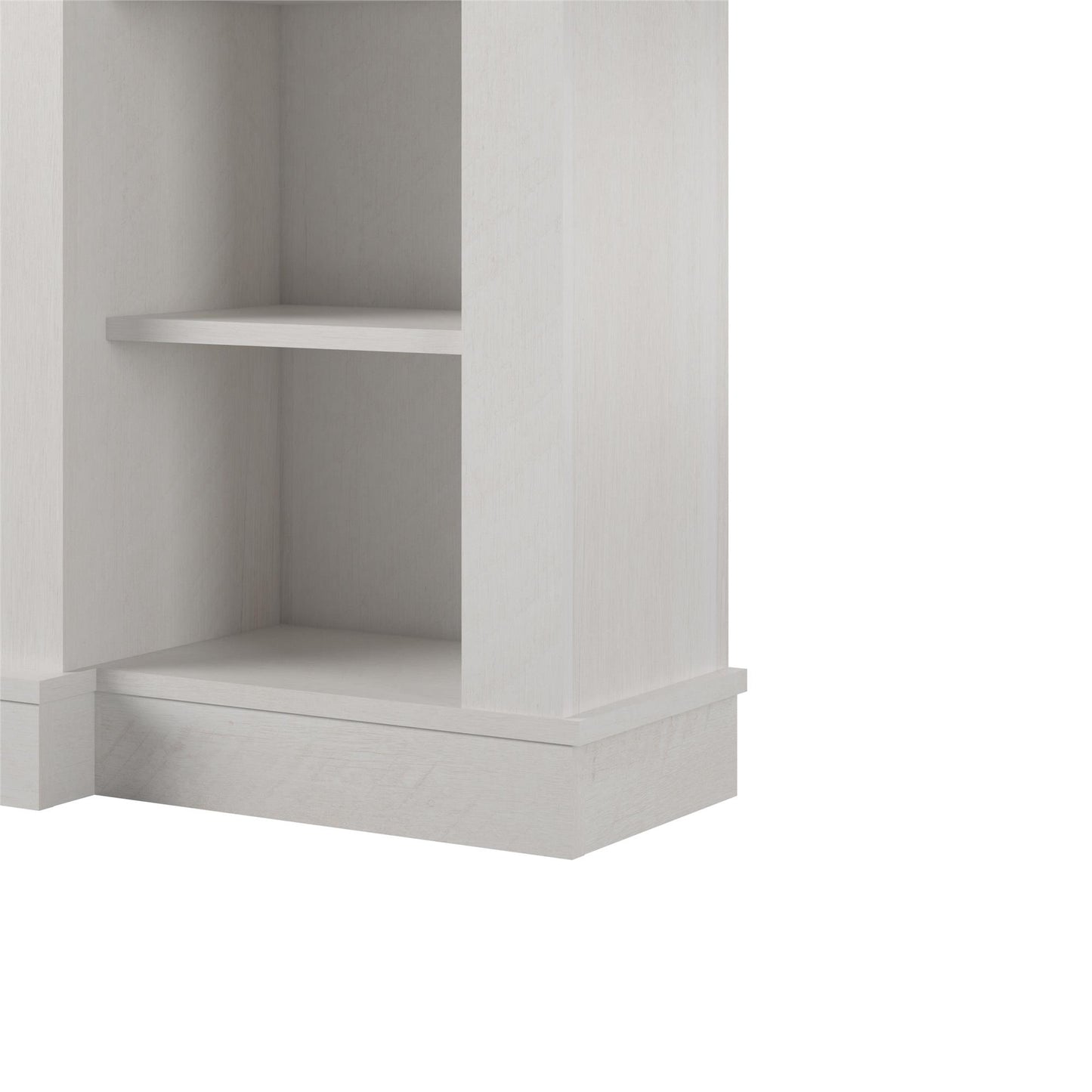 Hawke's Bay Electric Fireplace Mantel with Bookshelves - Ivory Oak