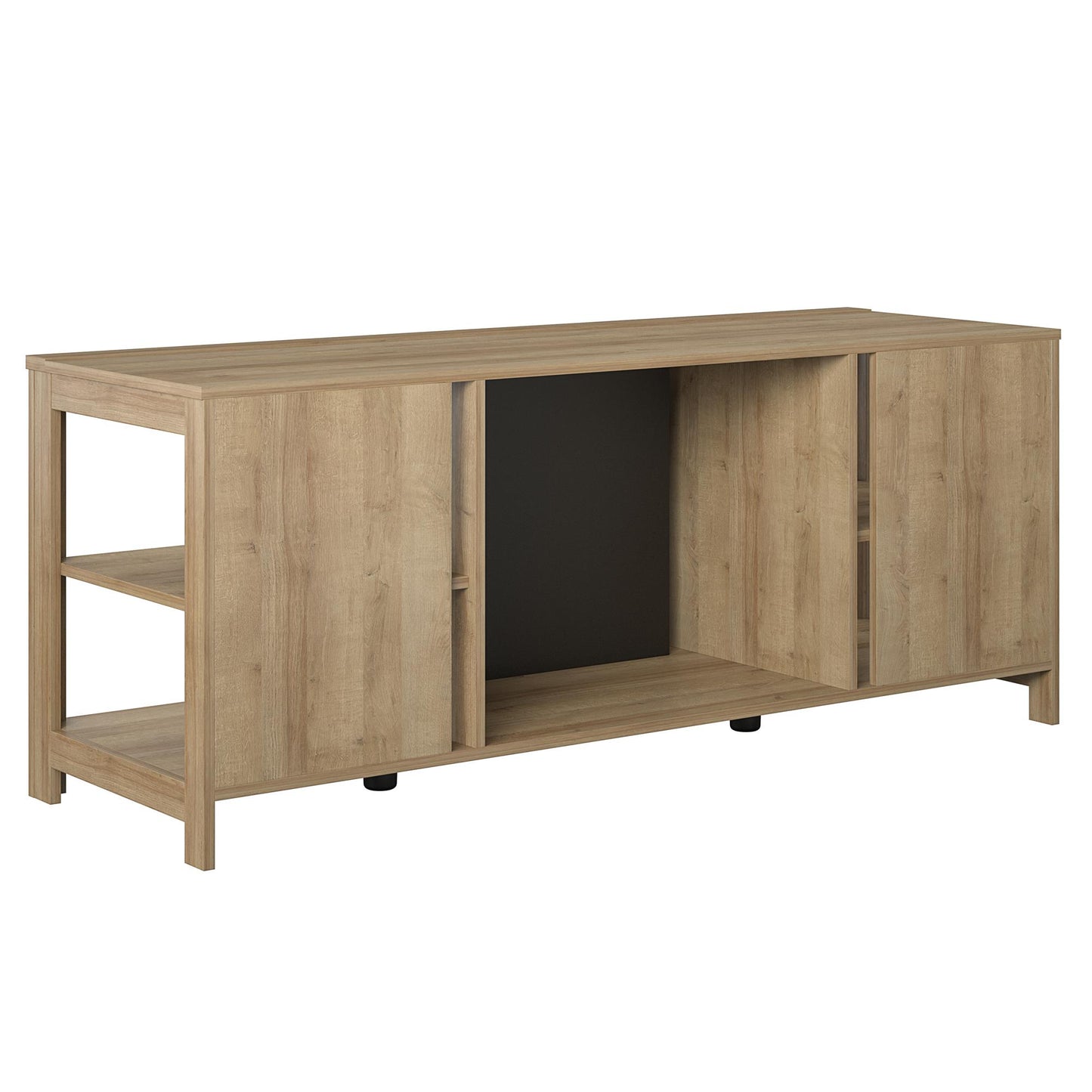 Melville Electric Fireplace Console TV Stand for TVs up to 74" - Natural