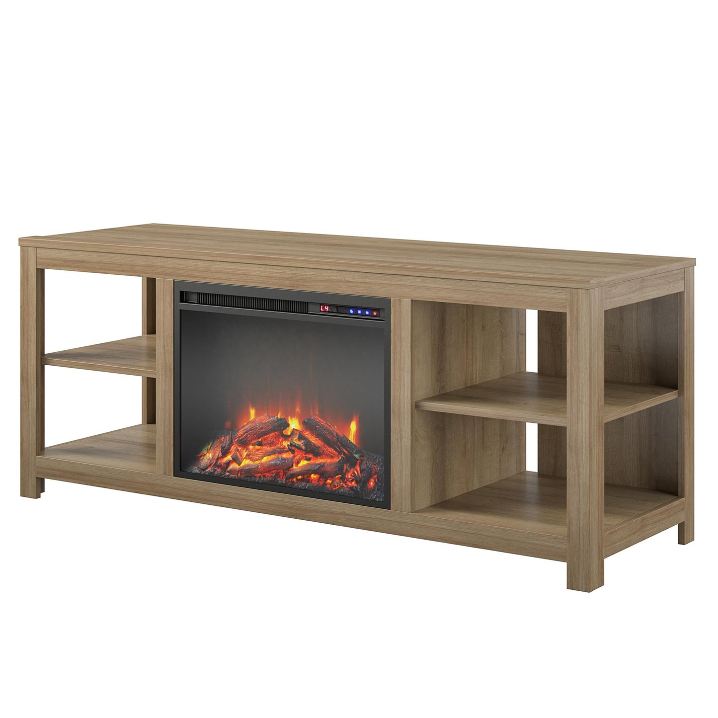 Melville Electric Fireplace Console TV Stand for TVs up to 74" - Natural