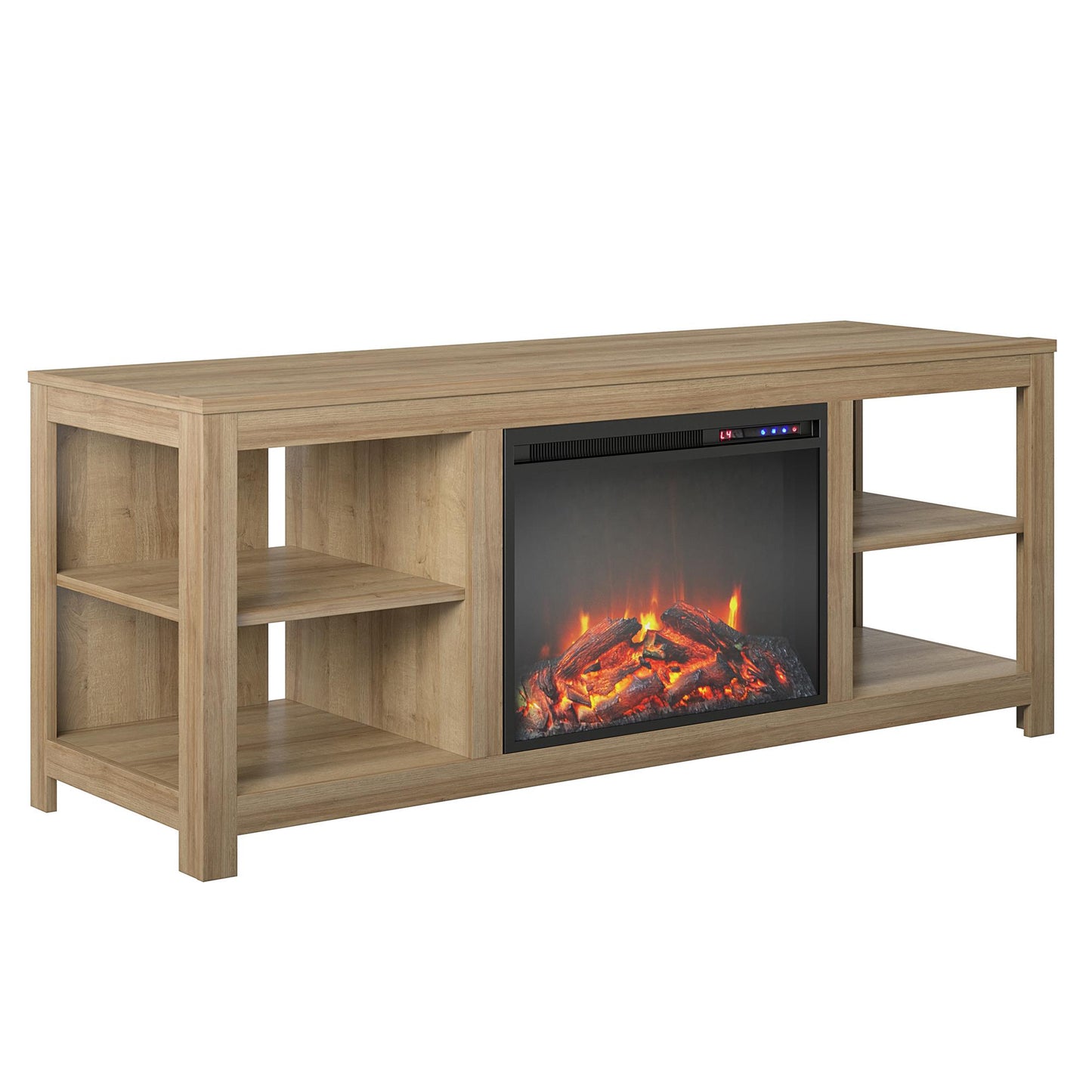 Melville Electric Fireplace Console TV Stand for TVs up to 74" - Natural