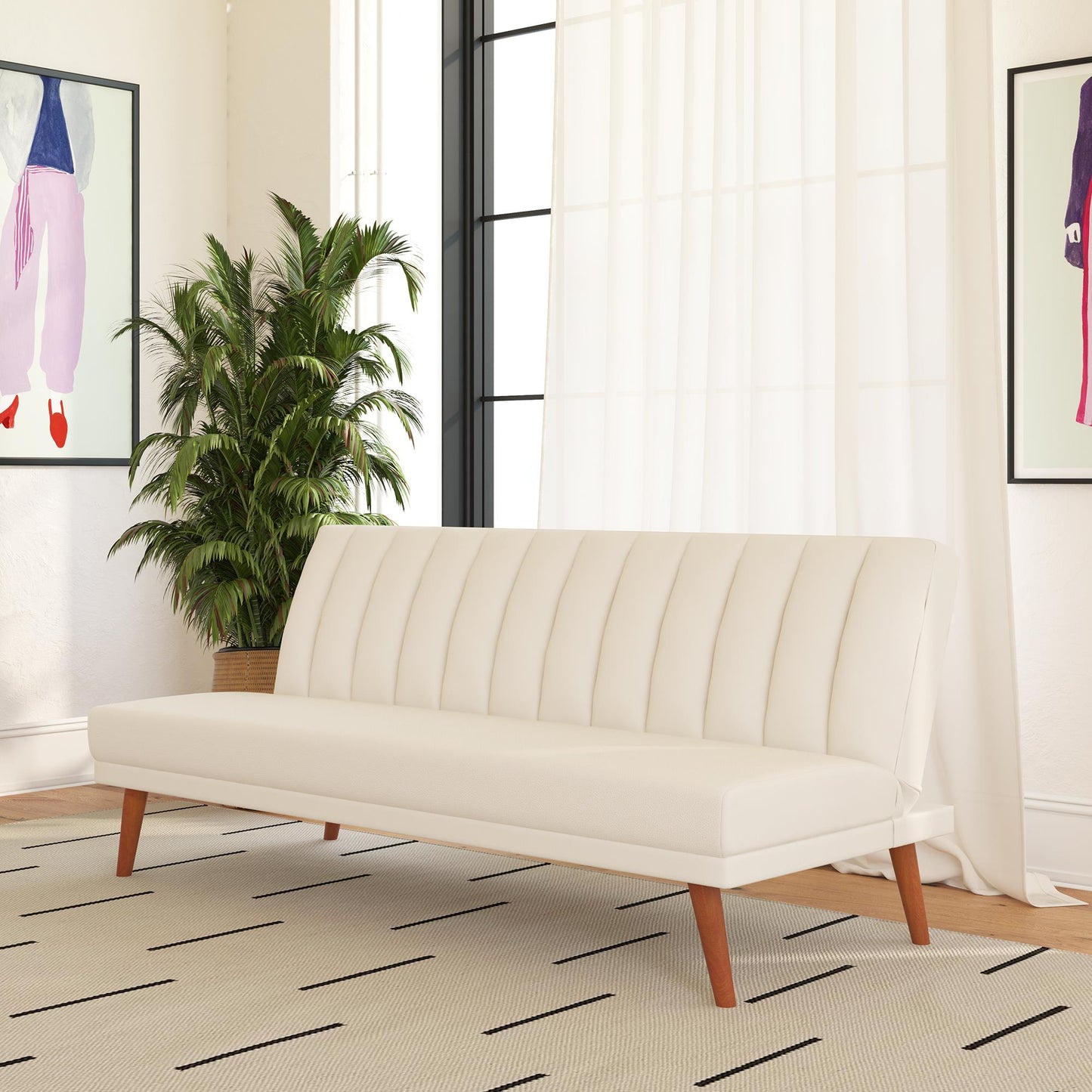 Brittany Armless Futon - White