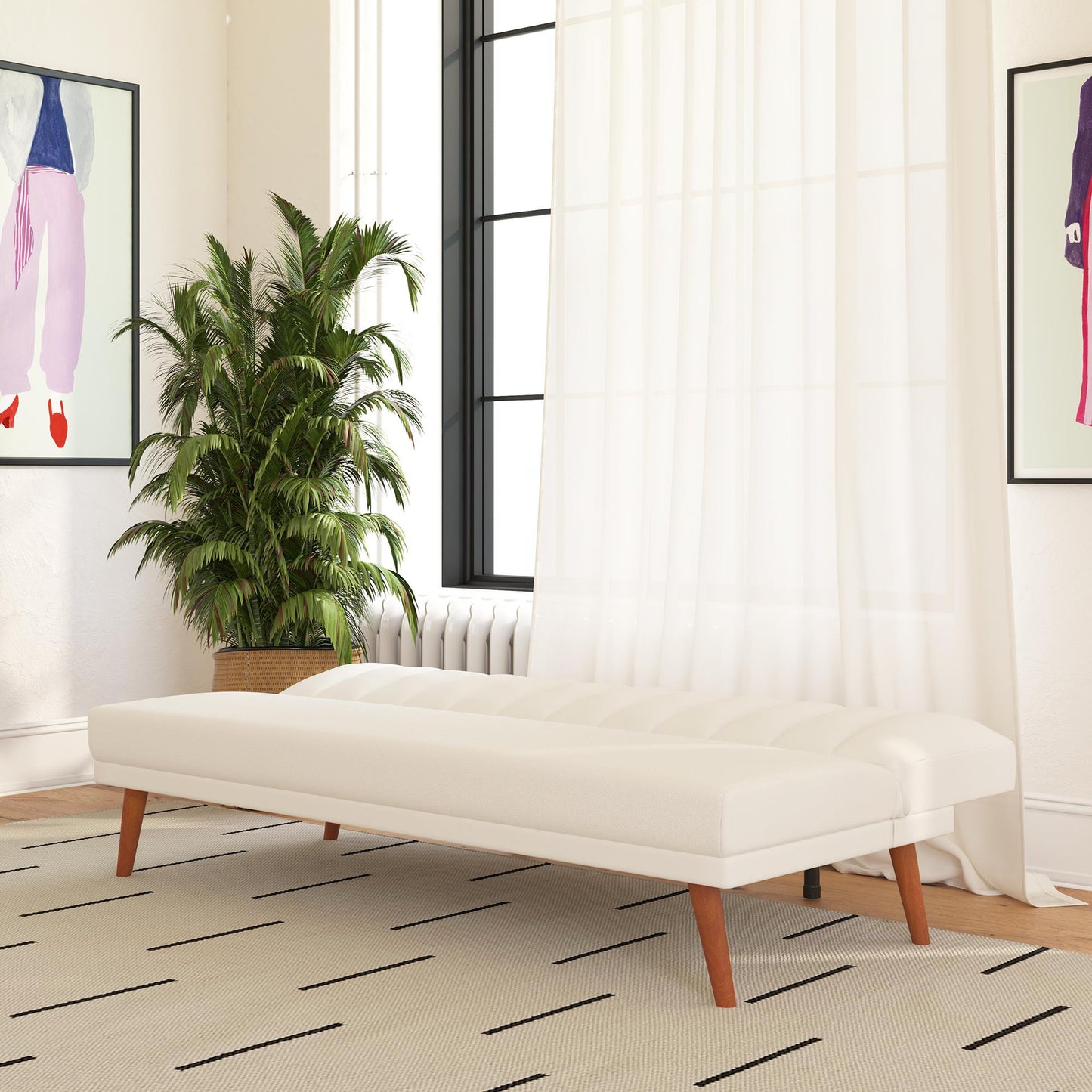 Brittany Armless Futon - White