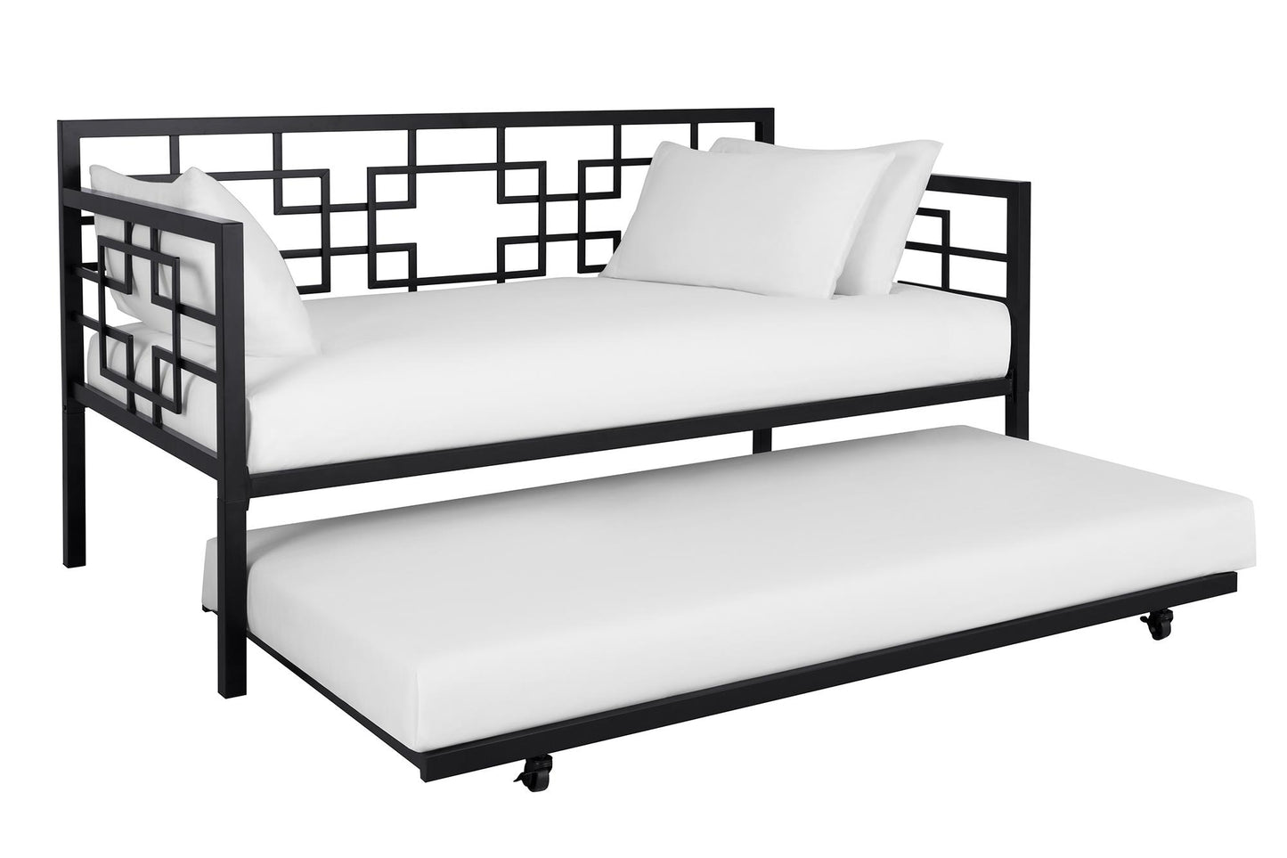 Better Homes & Gardens Twin Daybed with Trundle, Black Metal - Black