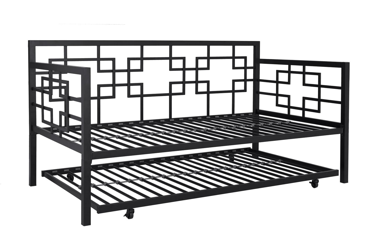 Better Homes & Gardens Twin Daybed with Trundle, Black Metal - Black