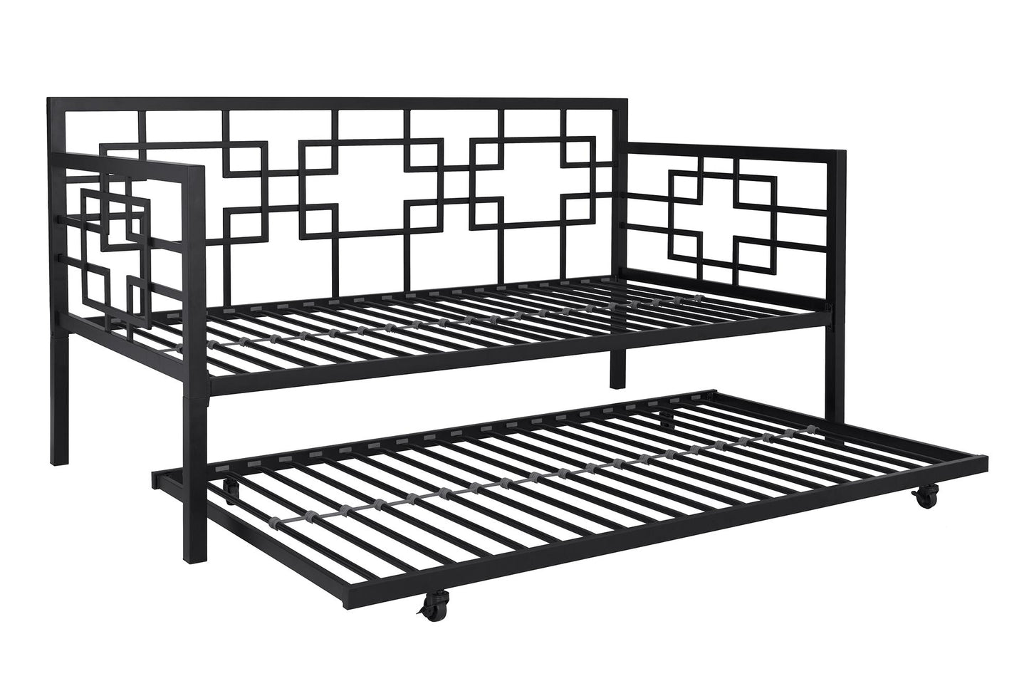 Better Homes & Gardens Twin Daybed with Trundle, Black Metal - Black