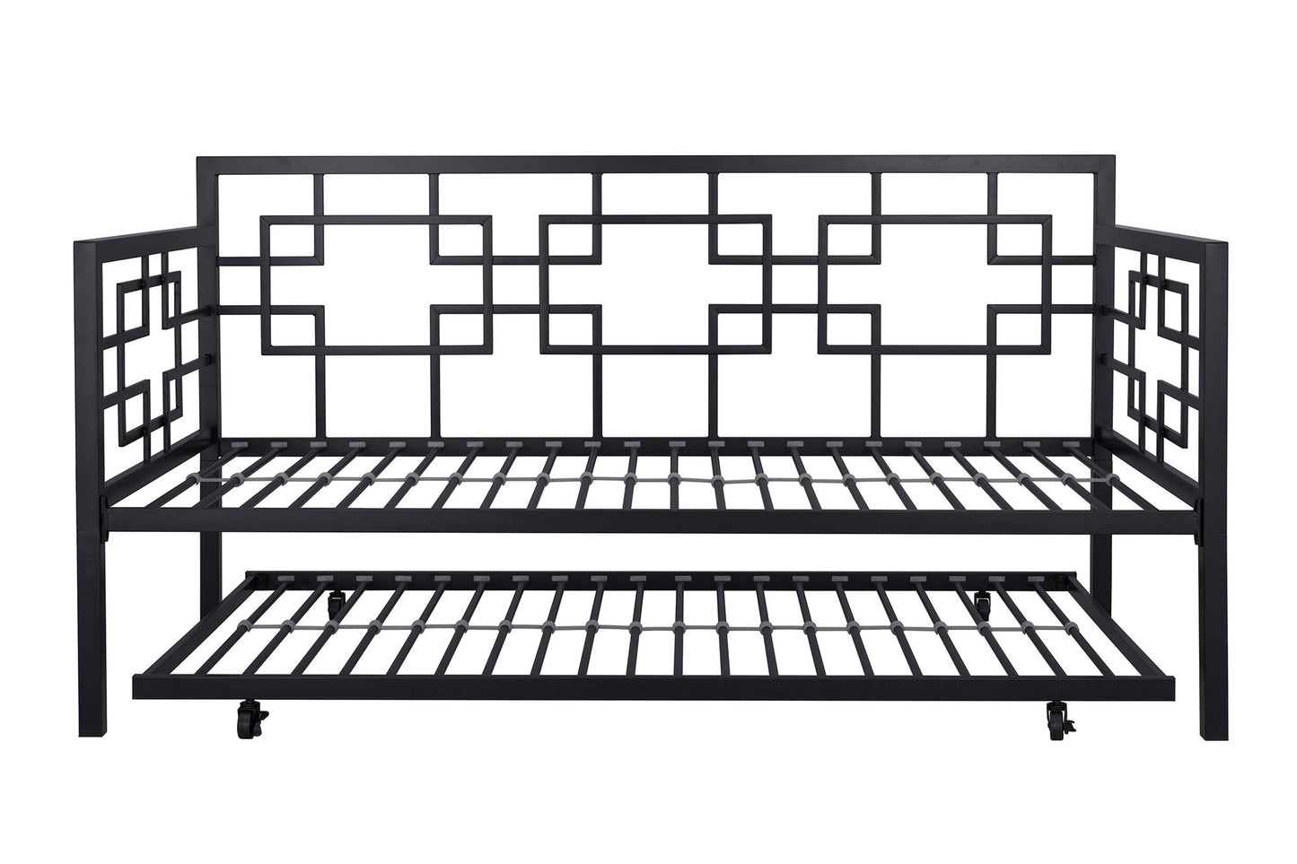 Better Homes & Gardens Twin Daybed with Trundle, Black Metal - Black