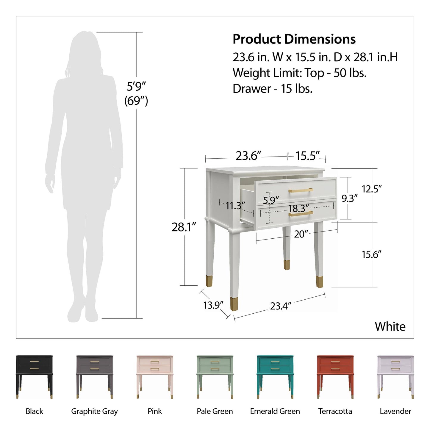 Westerleigh End Table - Graphite Grey