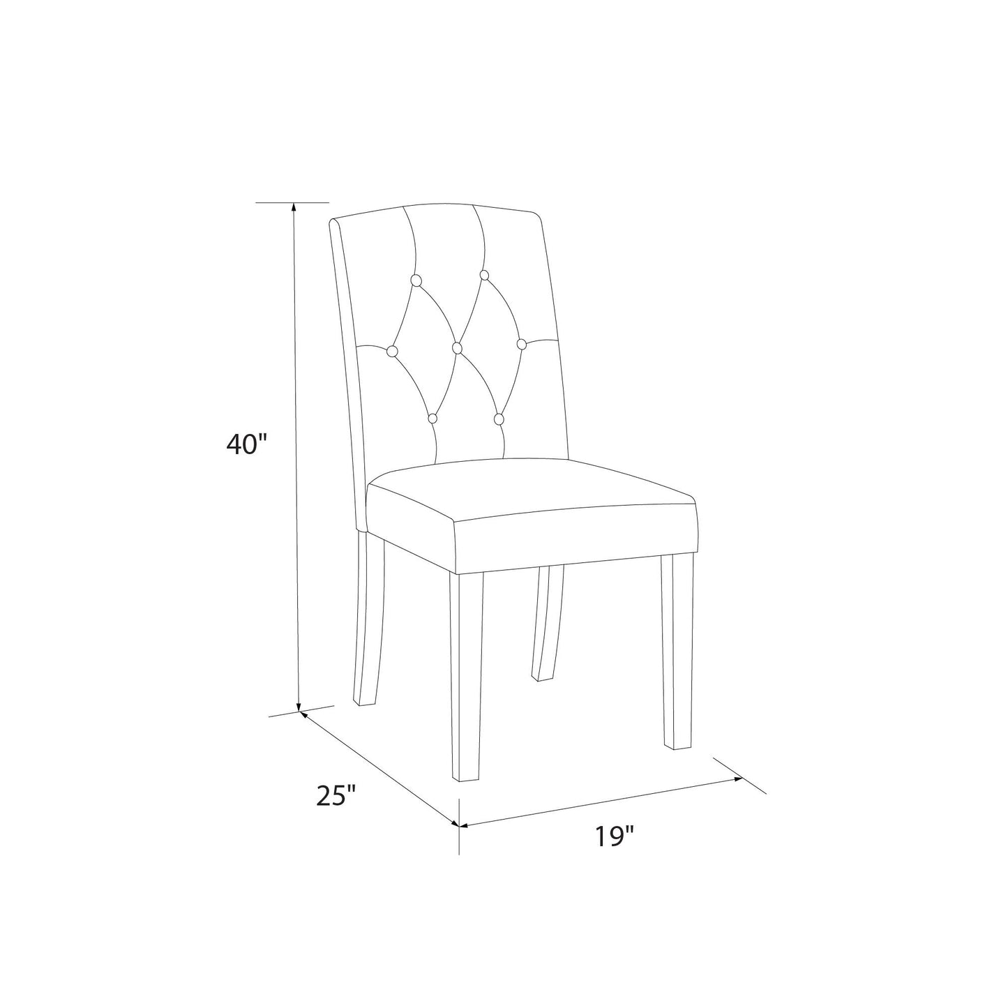 Better Homes and Gardens Parsons Upholstered Tufted Dining Chair, Gray - Grey Linen
