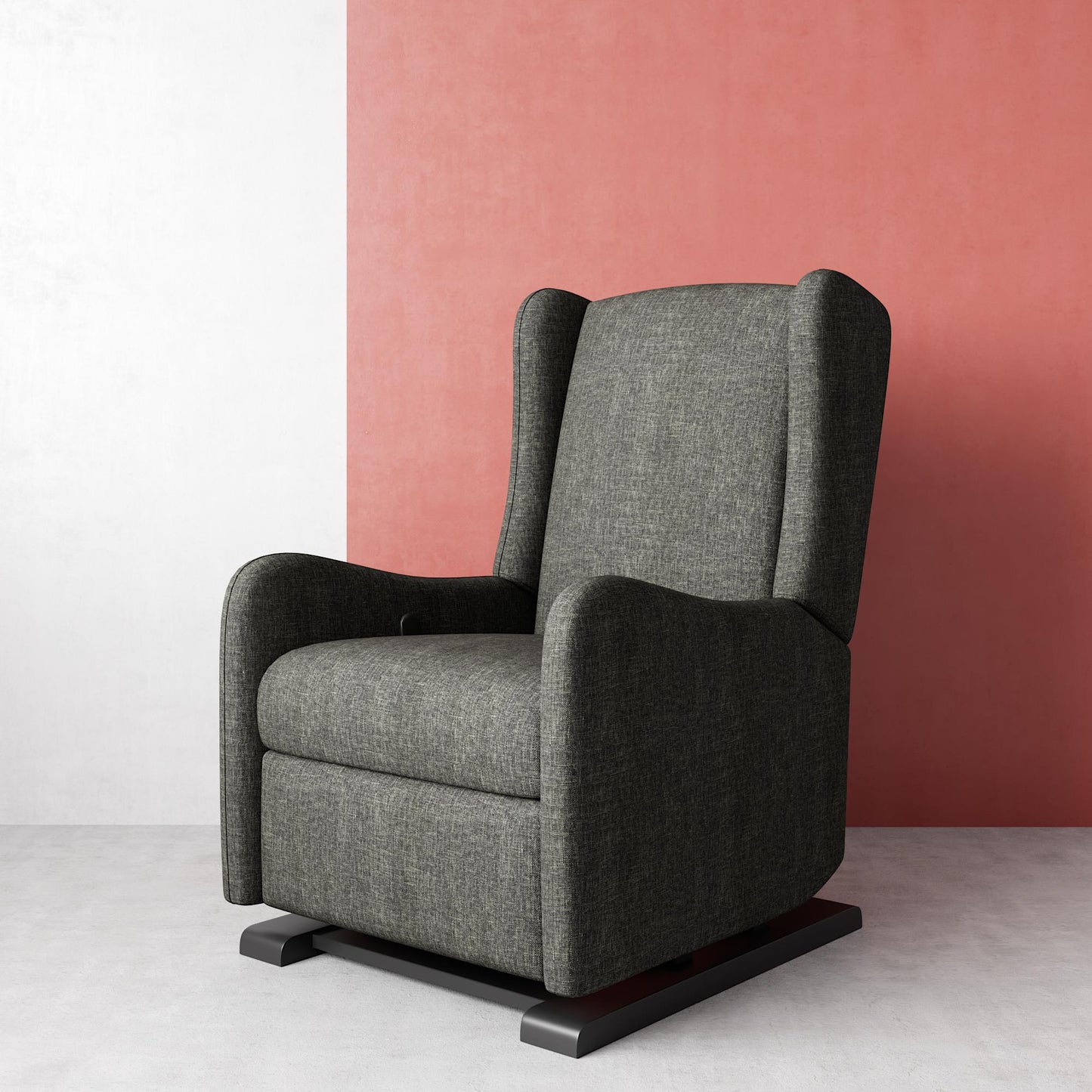 Rylee Upholstered Tall Wingback Glider Recliner Chair - Gray