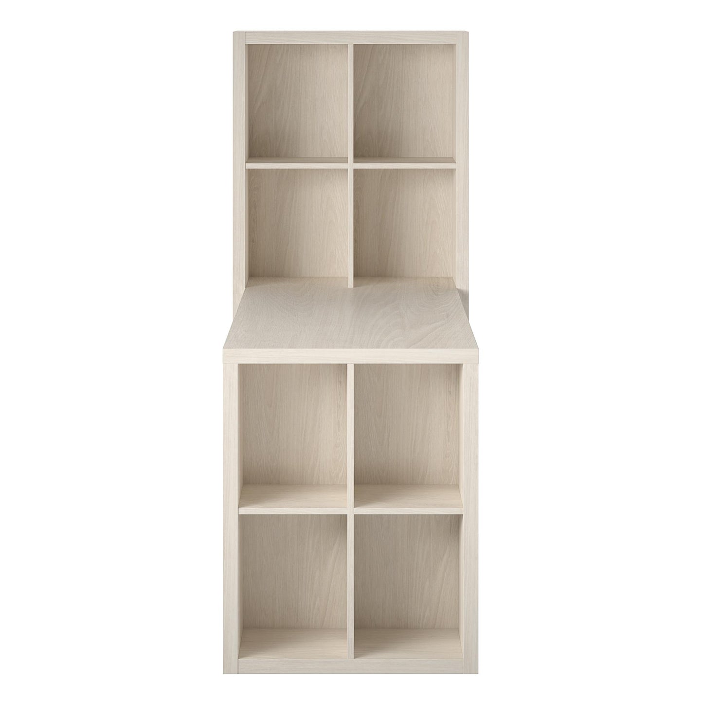 London Hobby Bookcase and Crafting Desk with Cubbies - Ivory Oak