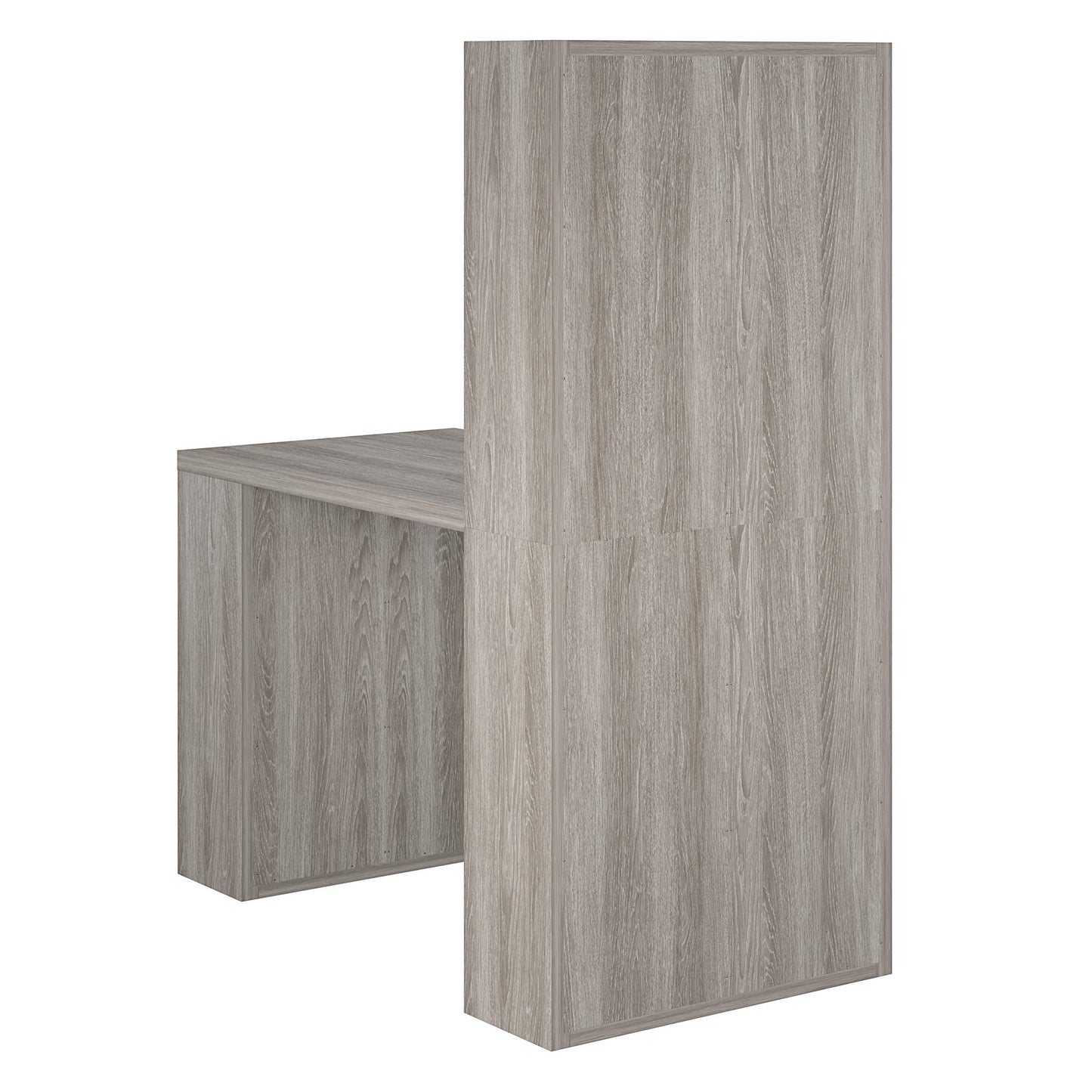 London Hobby Bookcase and Crafting Desk with Cubbies - Gray Oak