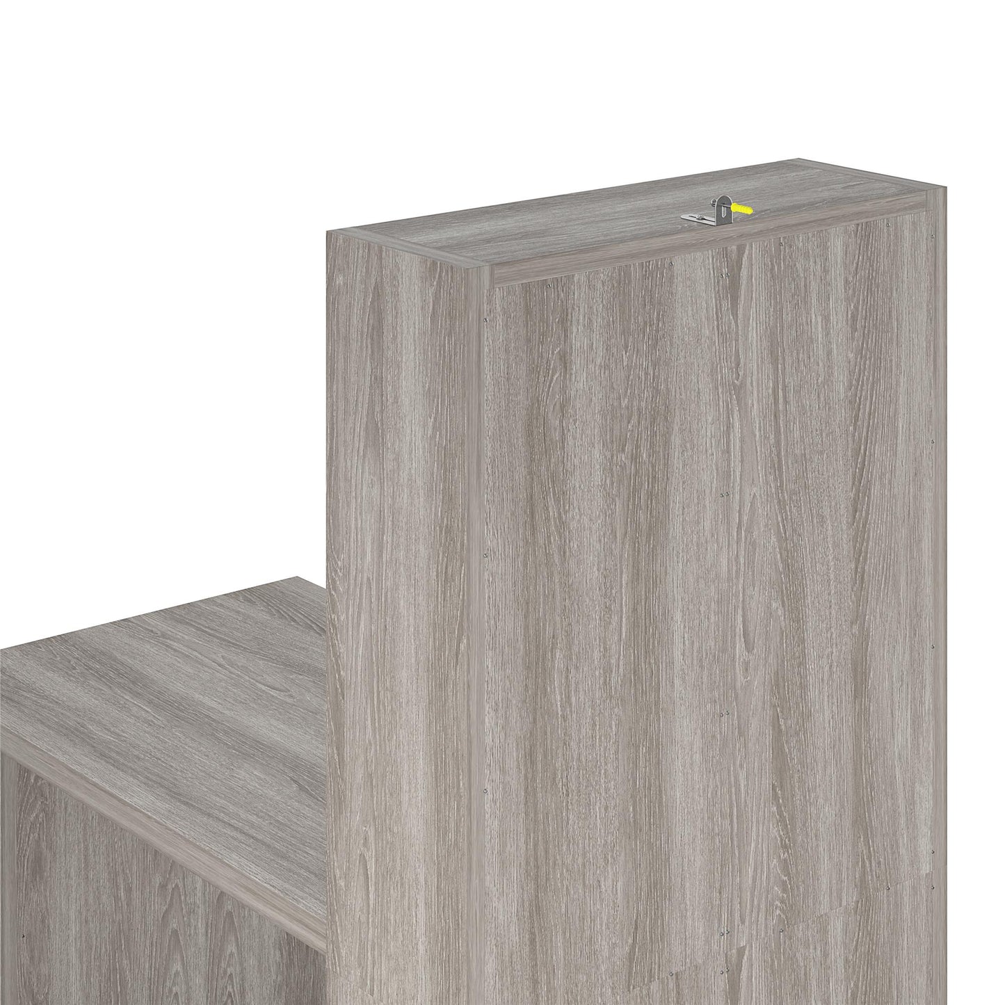 London Hobby Bookcase and Crafting Desk with Cubbies - Gray Oak