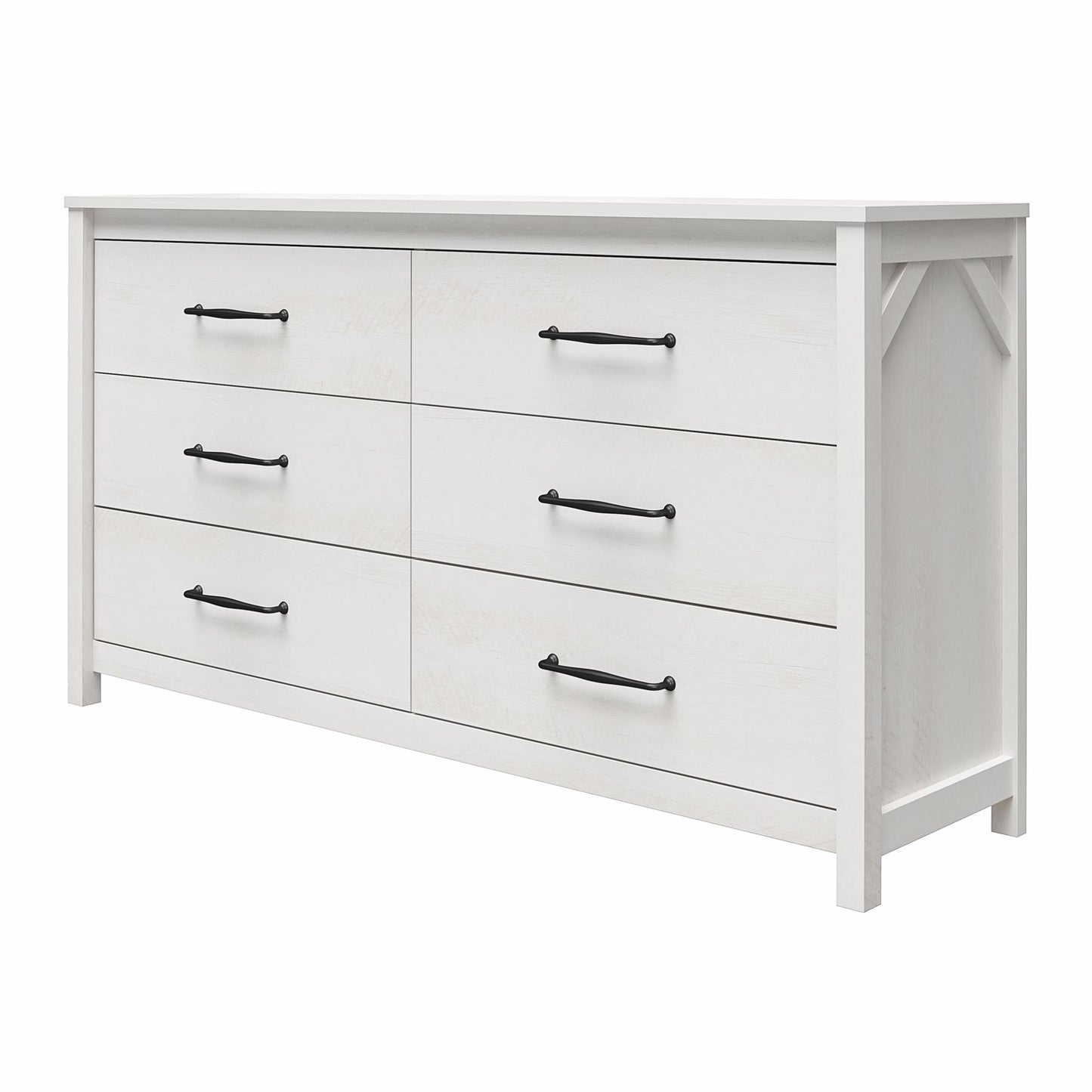 Augusta 6 Drawer Wide Dresser with Easy SwitchLock™ Assembly, Ivory Oak - Ivory Oak