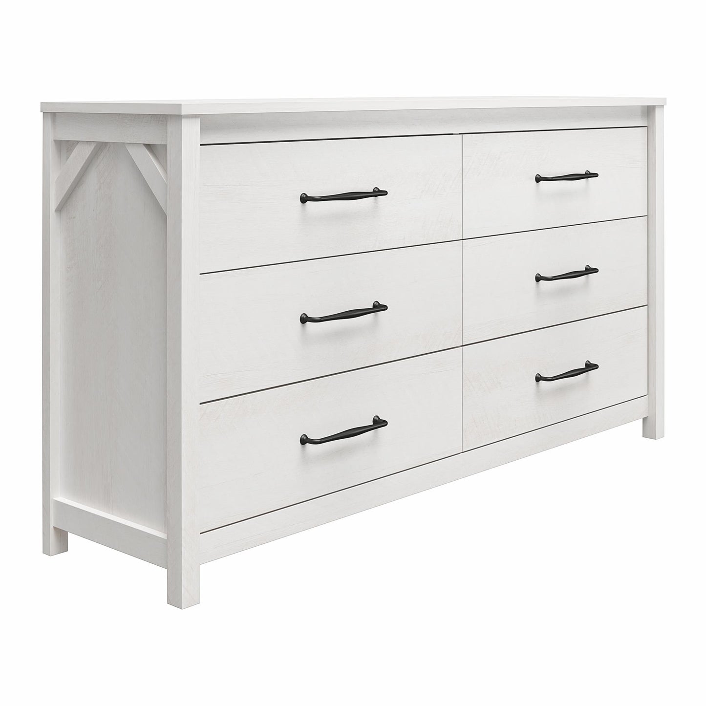 Augusta 6 Drawer Wide Dresser with Easy SwitchLock™ Assembly, Ivory Oak - Ivory Oak