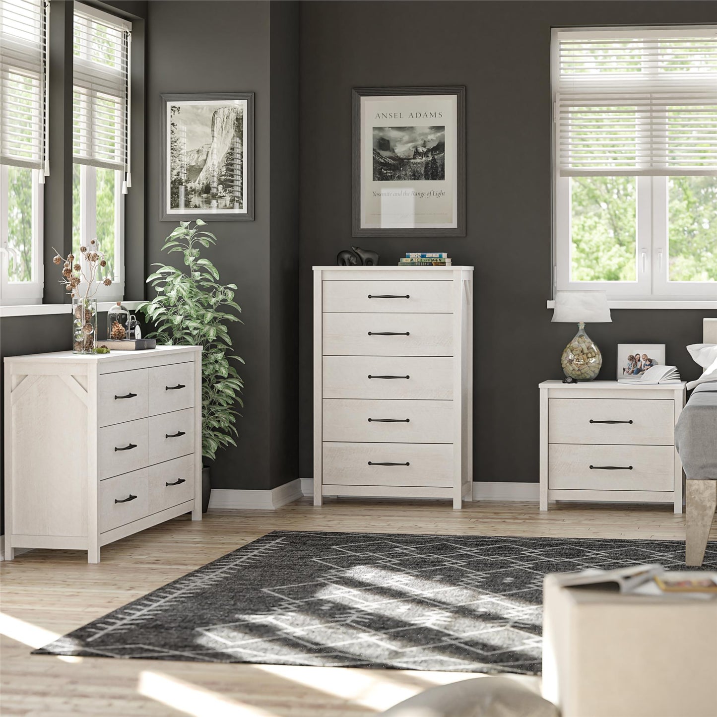 Augusta 6 Drawer Wide Dresser with Easy SwitchLock™ Assembly, Ivory Oak - Ivory Oak