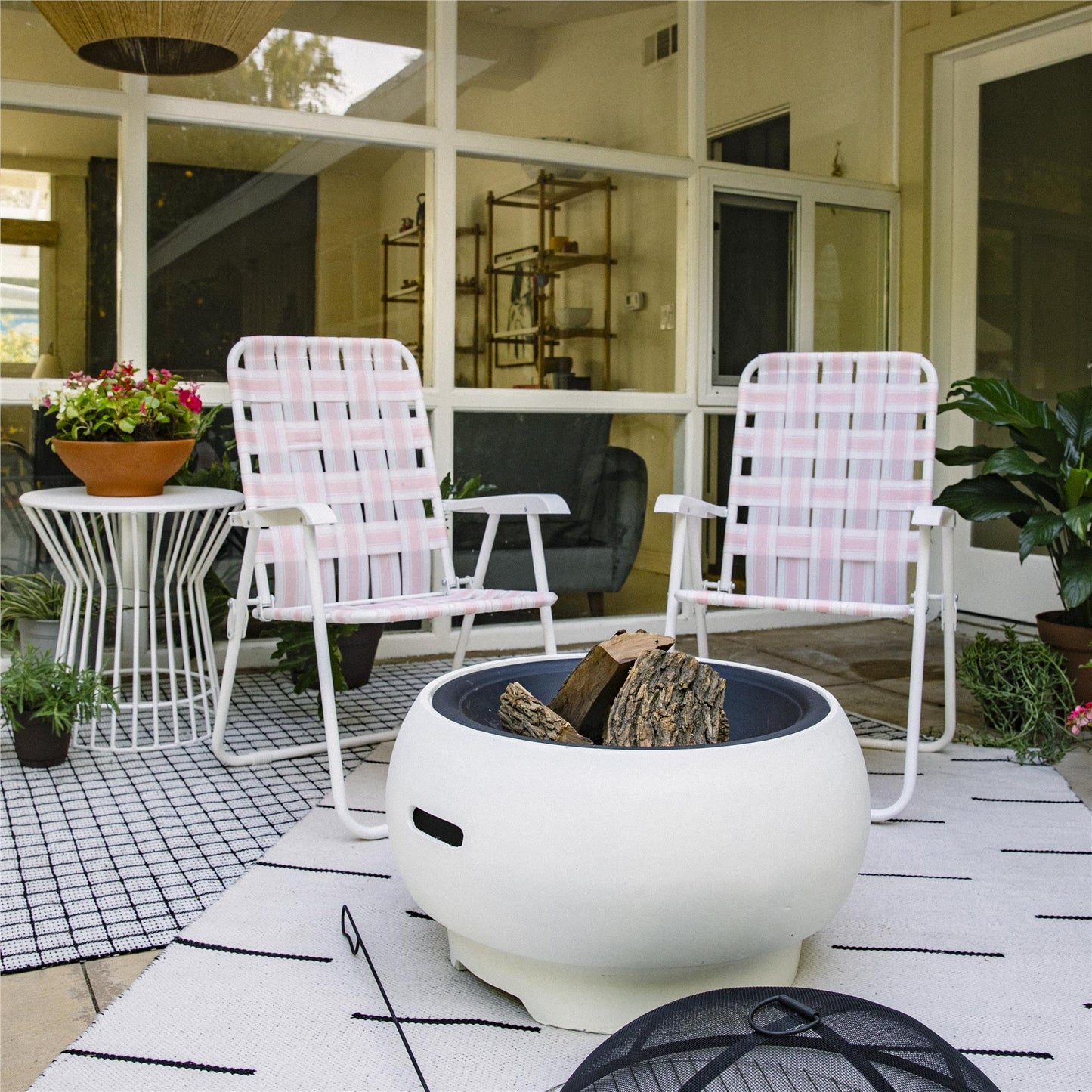 Novogratz Poolside Gossip, Priscilla Folding Chairs, 2-Pack, Rosewater - Rosewater - 2-Pack
