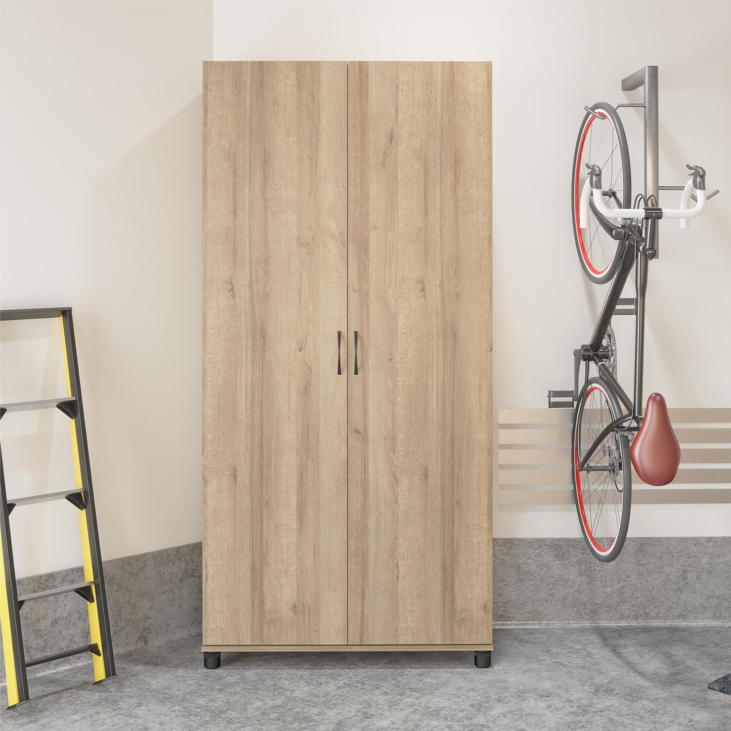 Basin 36" Utility Storage Cabinet with Adjustable Shelving - Natural