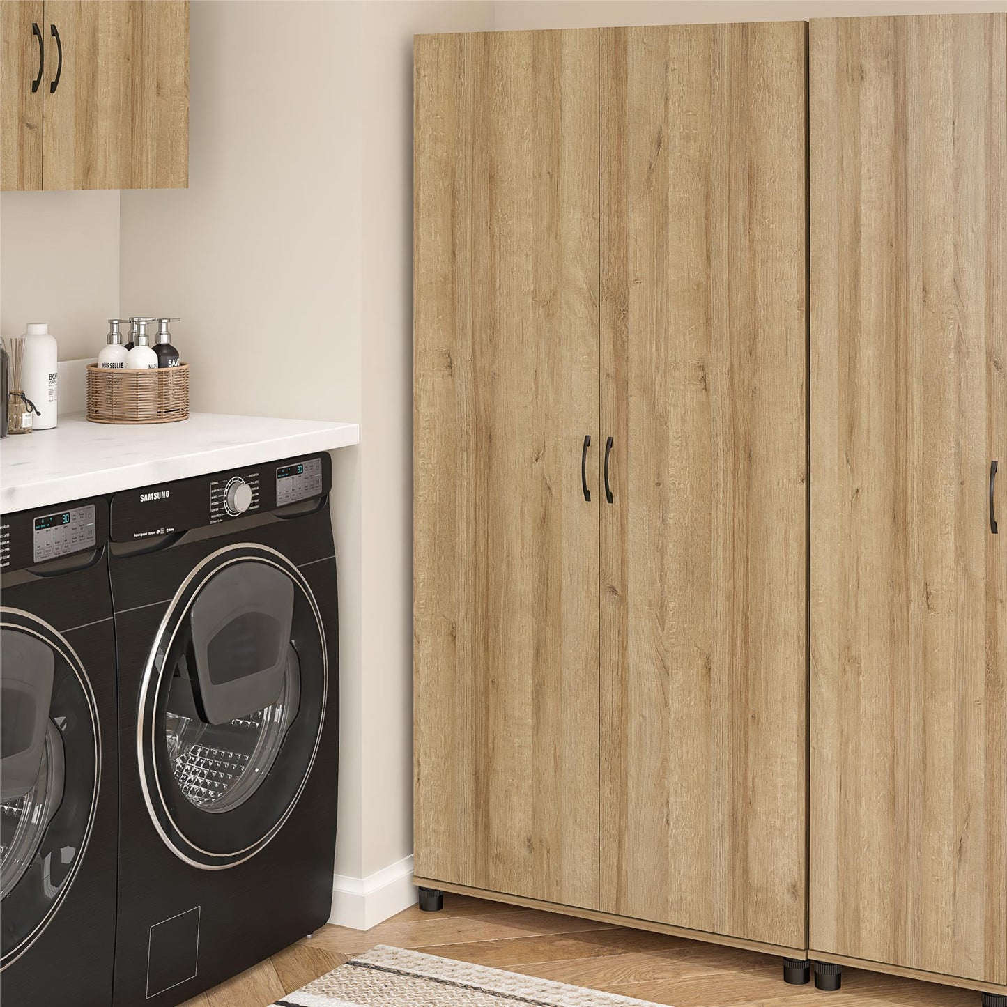Basin 36" Utility Storage Cabinet with Adjustable Shelving - Natural
