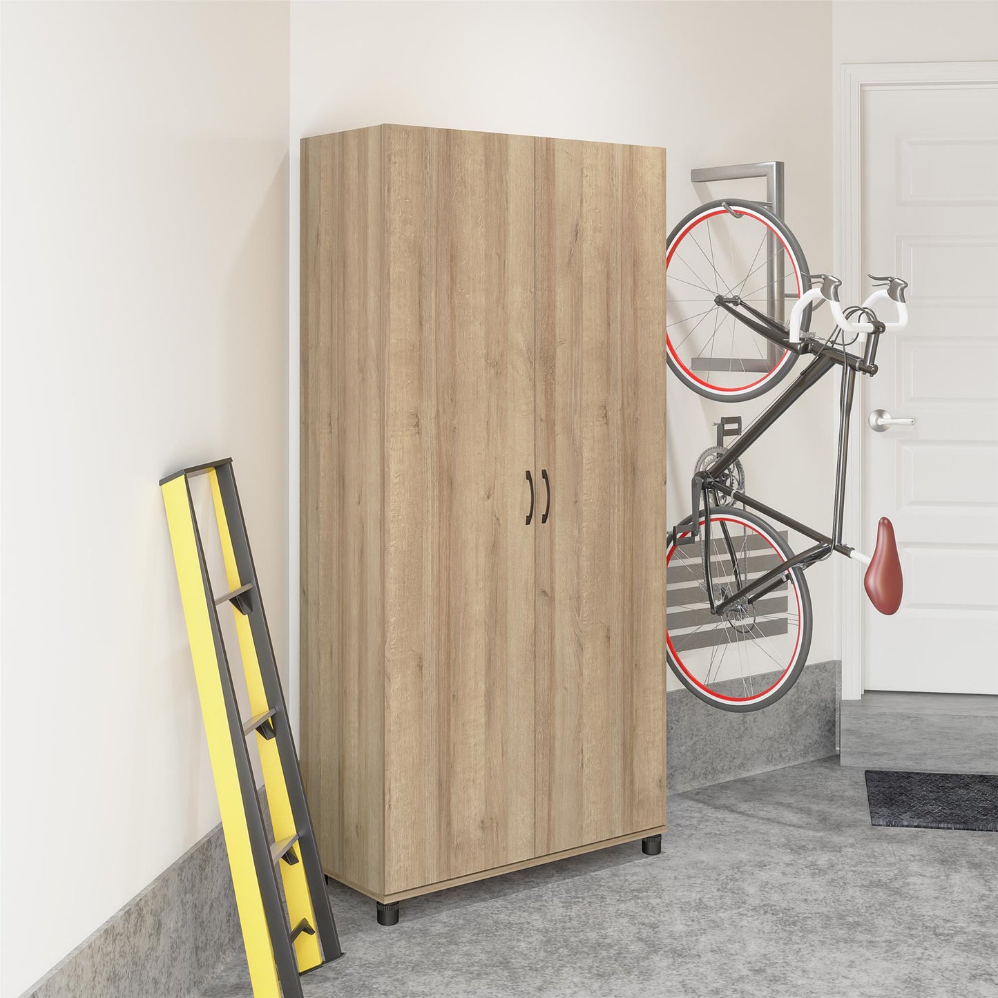 Basin 36" Utility Storage Cabinet with Adjustable Shelving - Natural