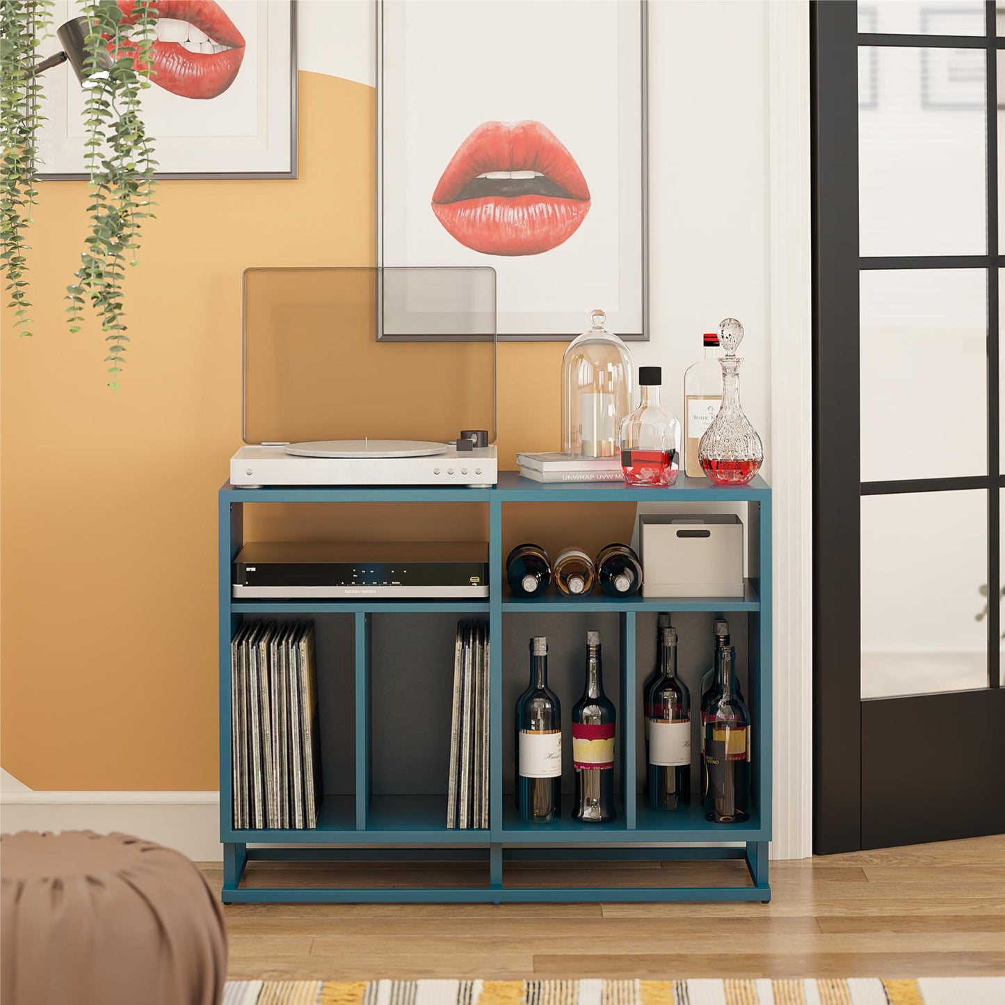 Regal Double Wide Record Station, Blue - Blue
