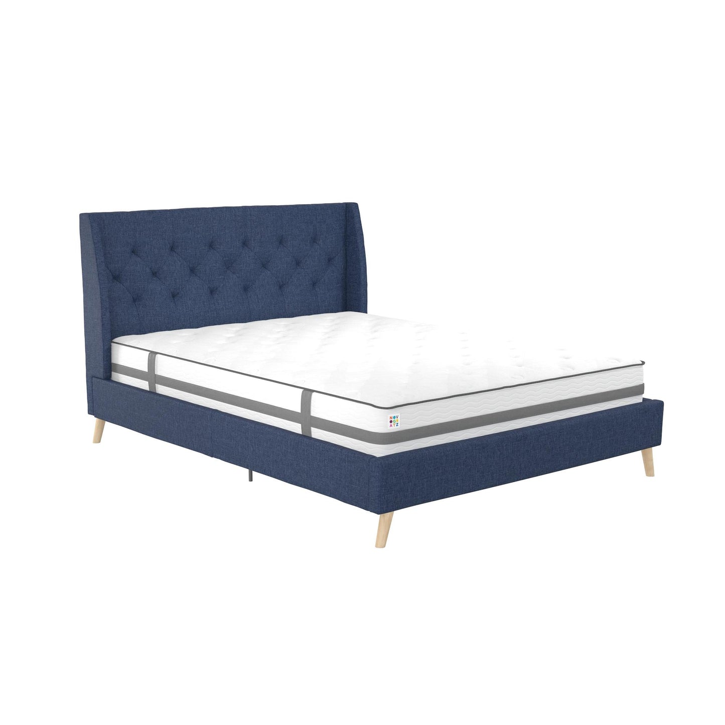 Her Majesty Bed - Blue Linen - Full