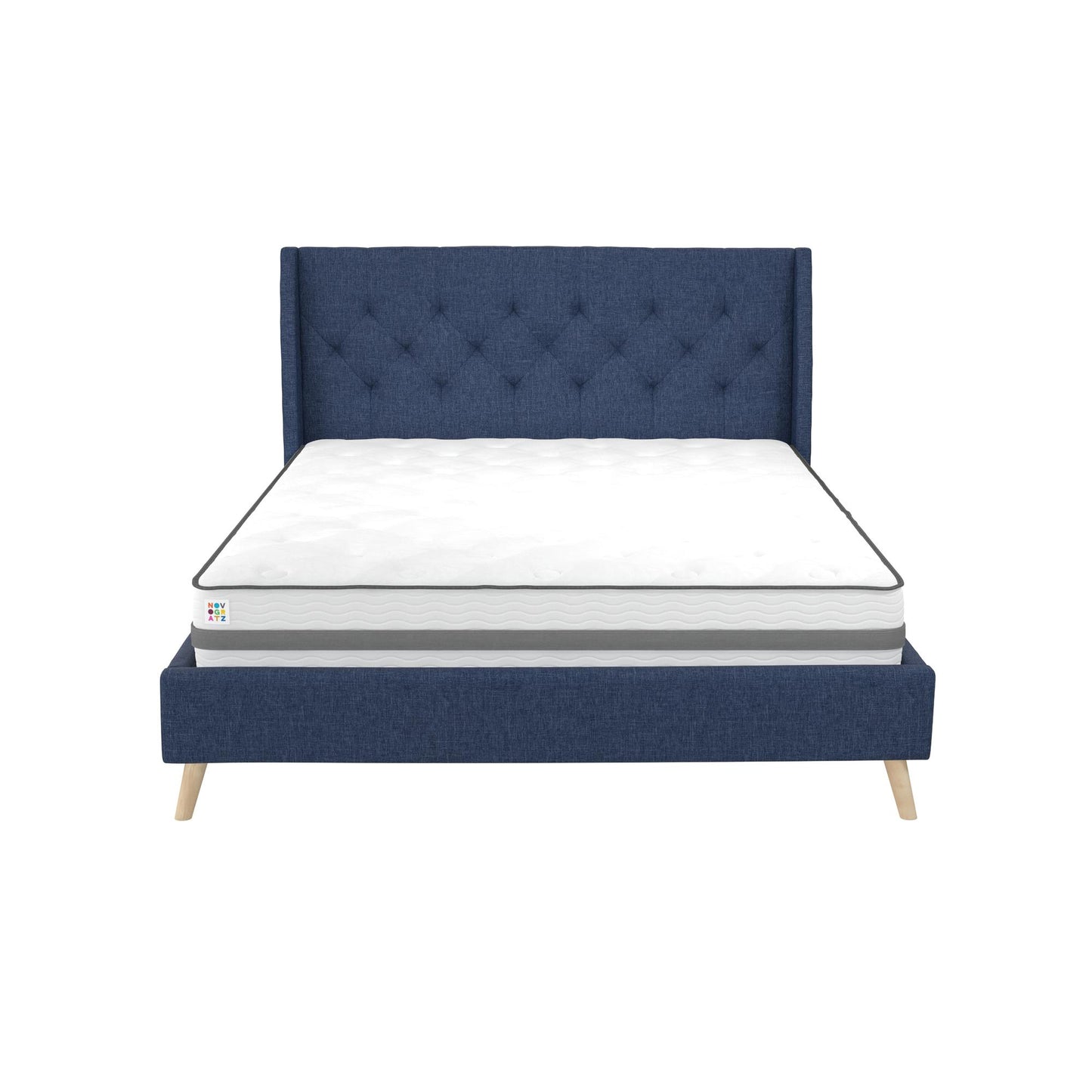 Her Majesty Bed - Blue Linen - Full