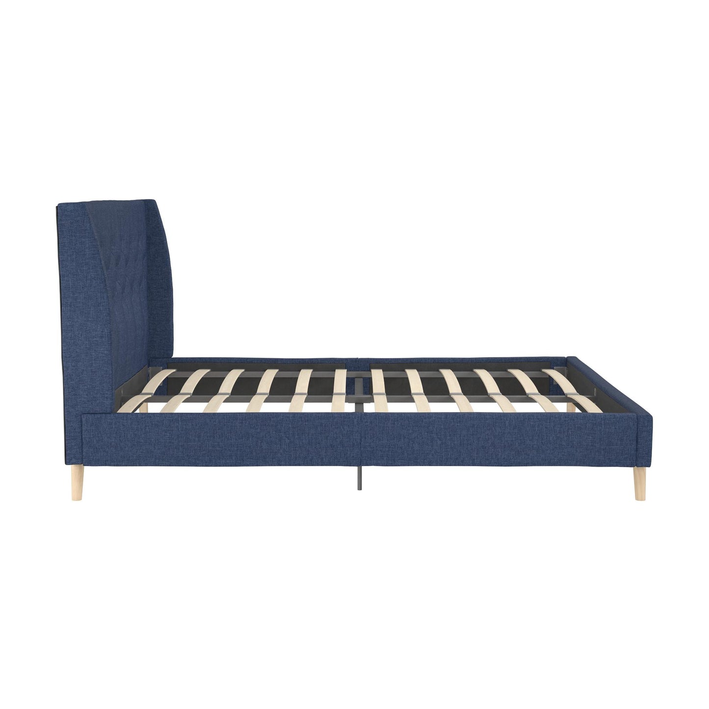 Her Majesty Bed - Blue Linen - Queen