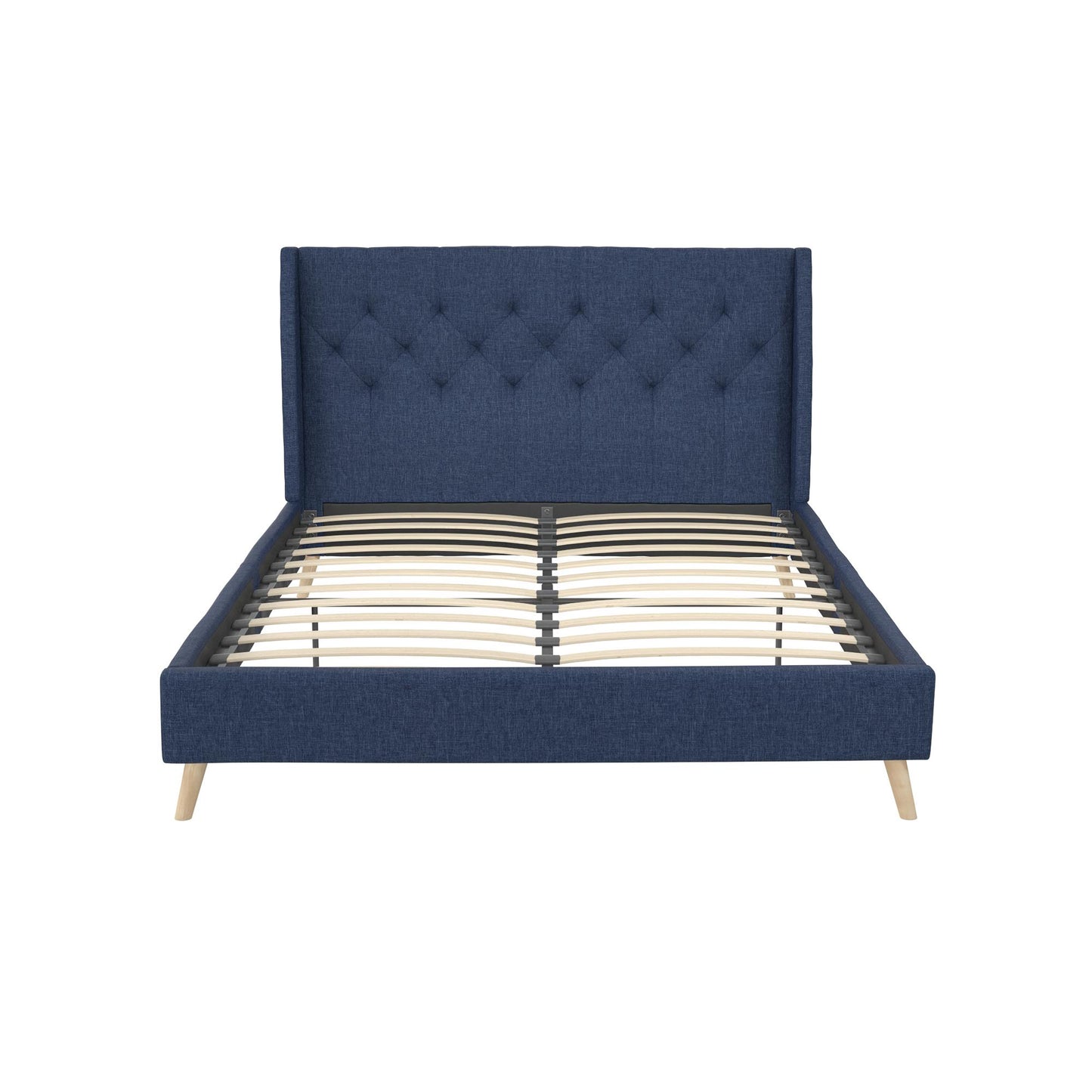 Her Majesty Bed - Blue Linen - Queen