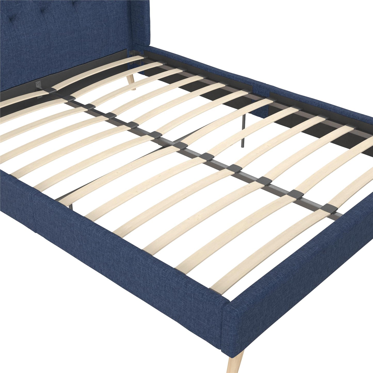 Her Majesty Bed - Blue Linen - Queen