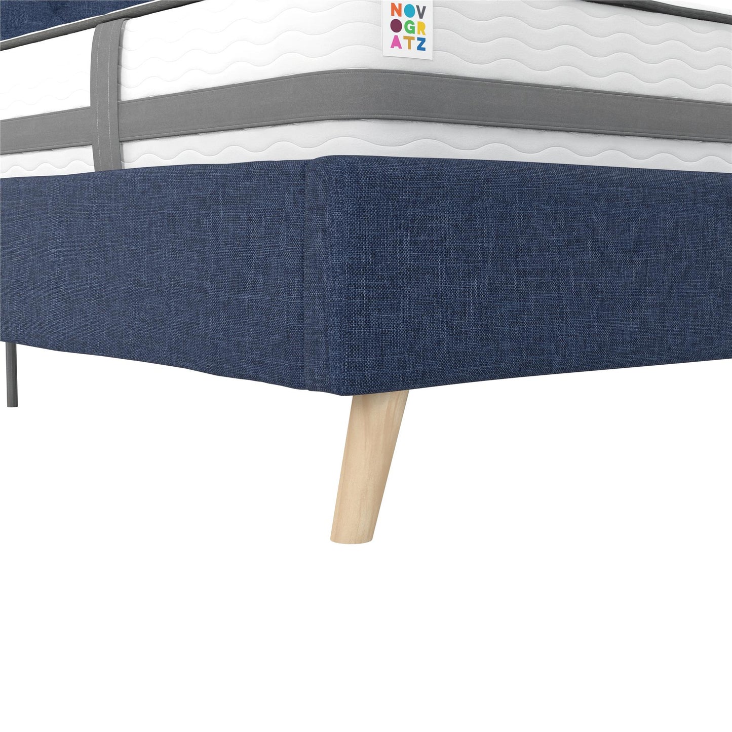Her Majesty Bed - Blue Linen - Queen