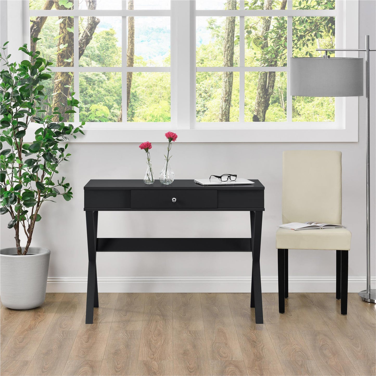 Paxton Campaign Computer Desk, Black - Black
