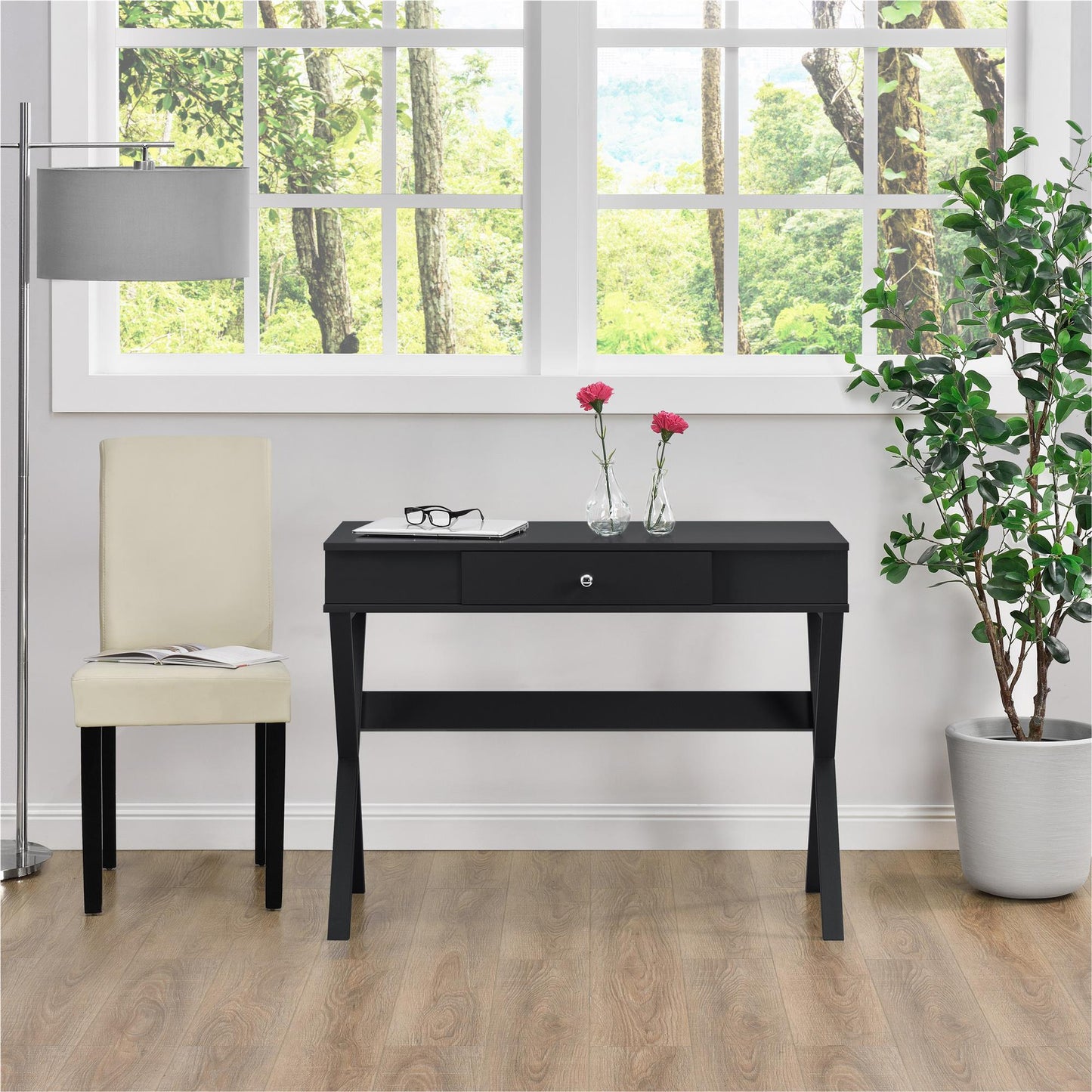 Paxton Campaign Computer Desk, Black - Black