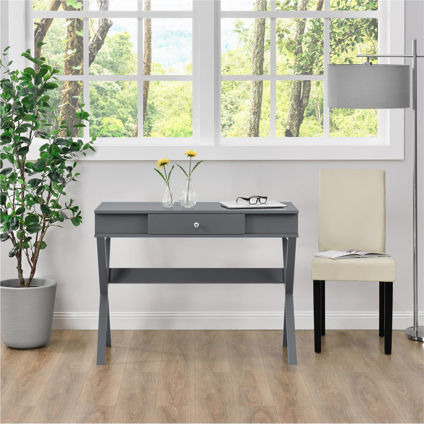 Paxton Campaign Desk - Graphite Grey