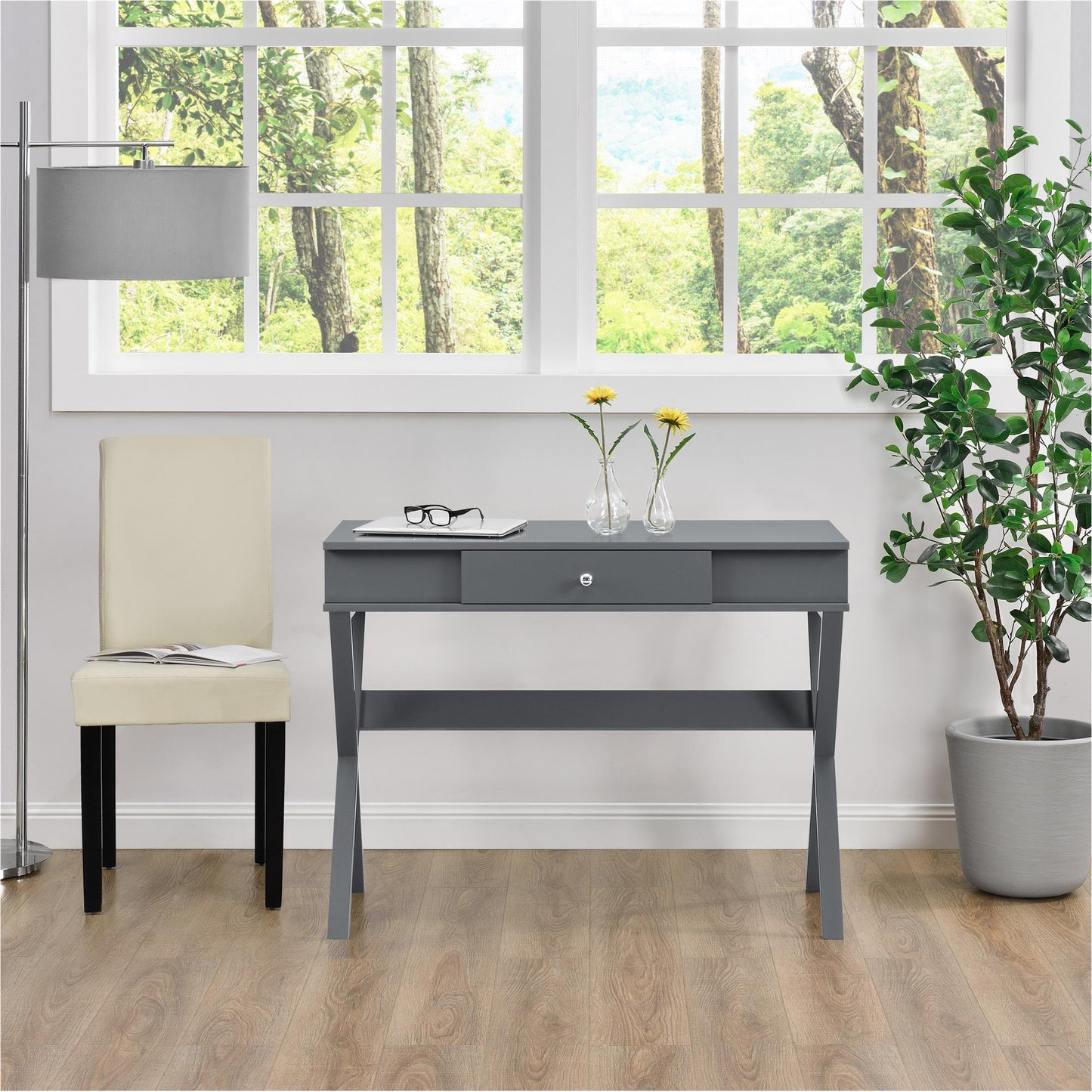 Paxton Campaign Desk - Graphite Grey