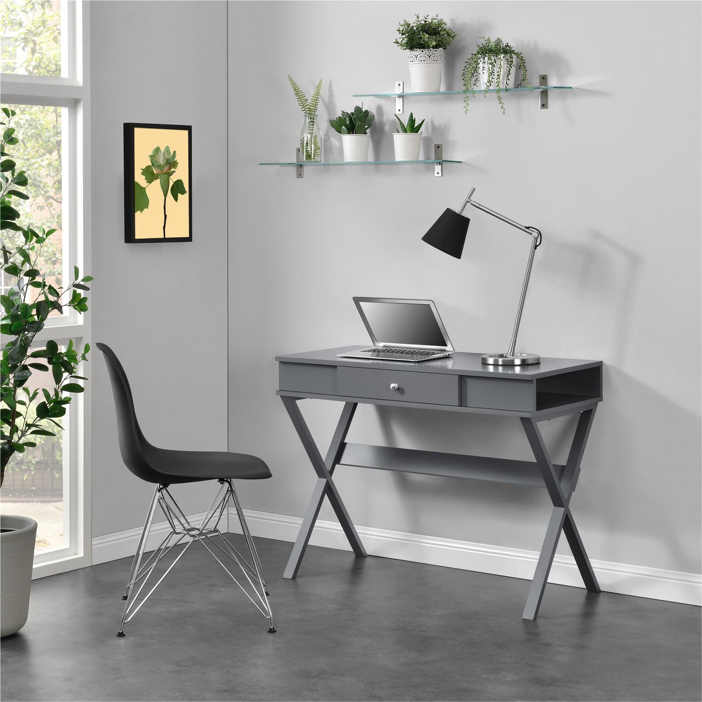 Paxton Campaign Desk - Graphite Grey