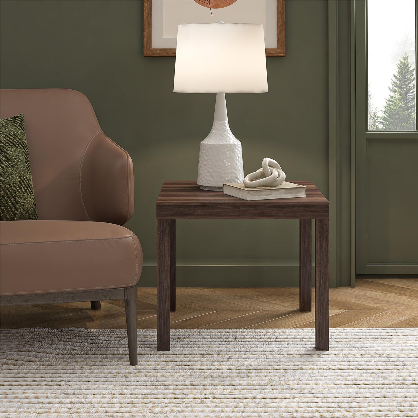 Parsons Wooden End Table - Florence Walnut
