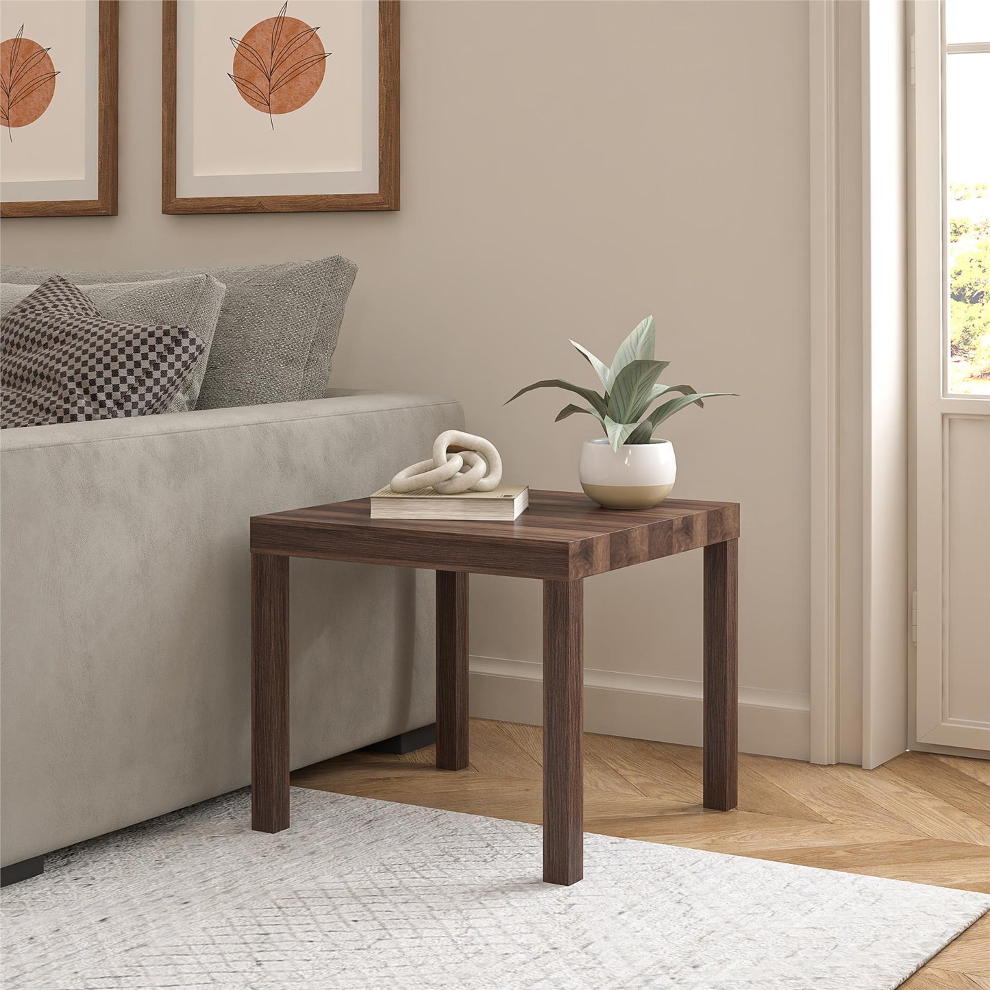 Parsons Wooden End Table - Florence Walnut