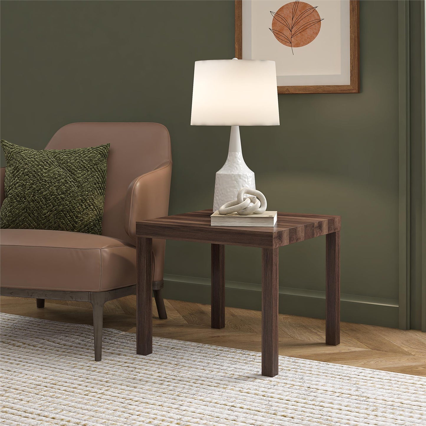 Parsons Wooden End Table - Florence Walnut