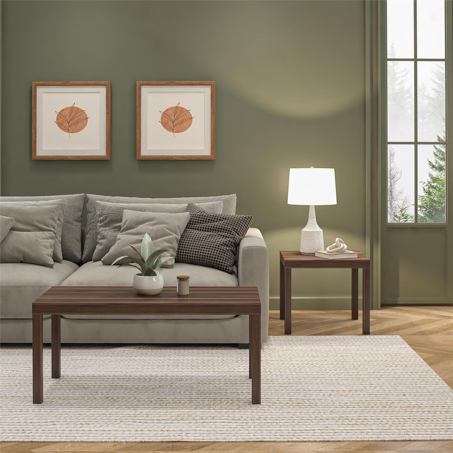 Parsons Wooden End Table - Florence Walnut
