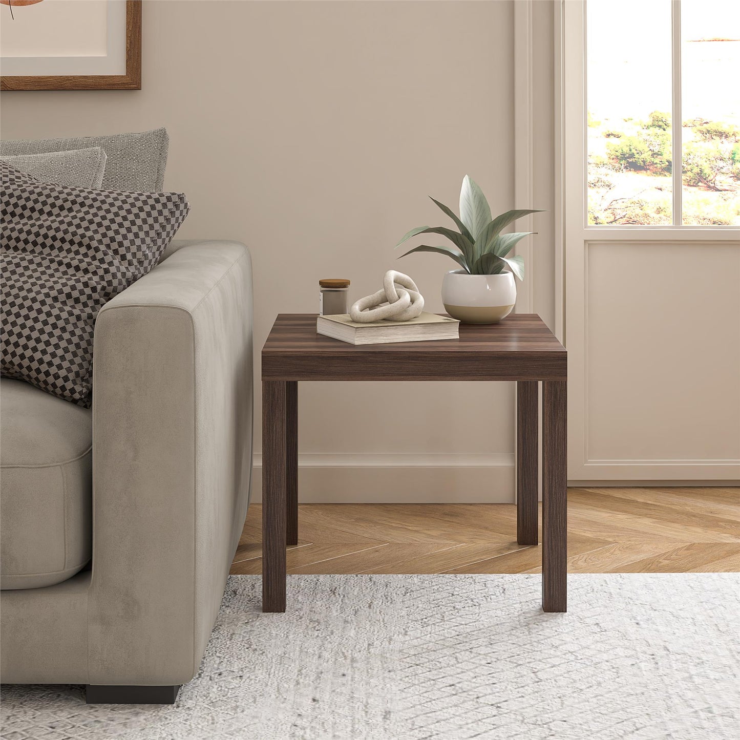 Parsons Wooden End Table - Florence Walnut