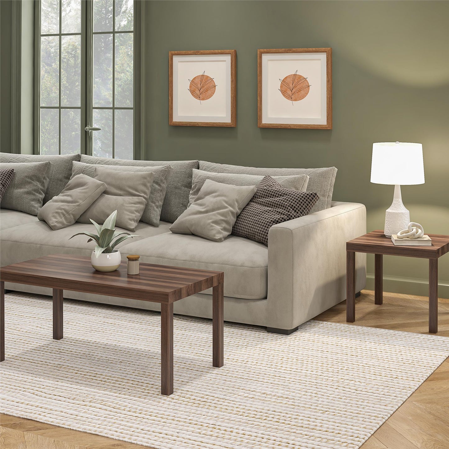 Parsons Wooden End Table - Florence Walnut