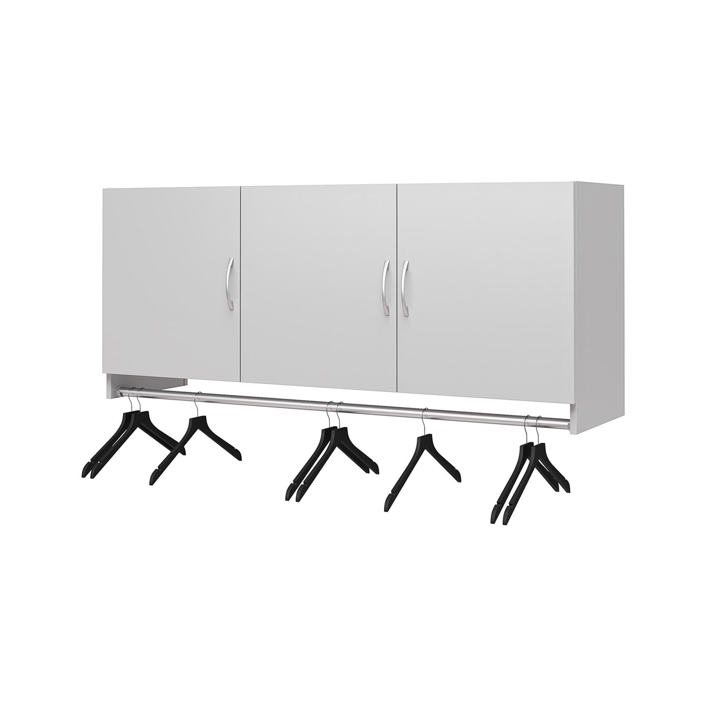 Basin 3 Door Wall Storage Cabinet with Hanging Rod - Dove Gray