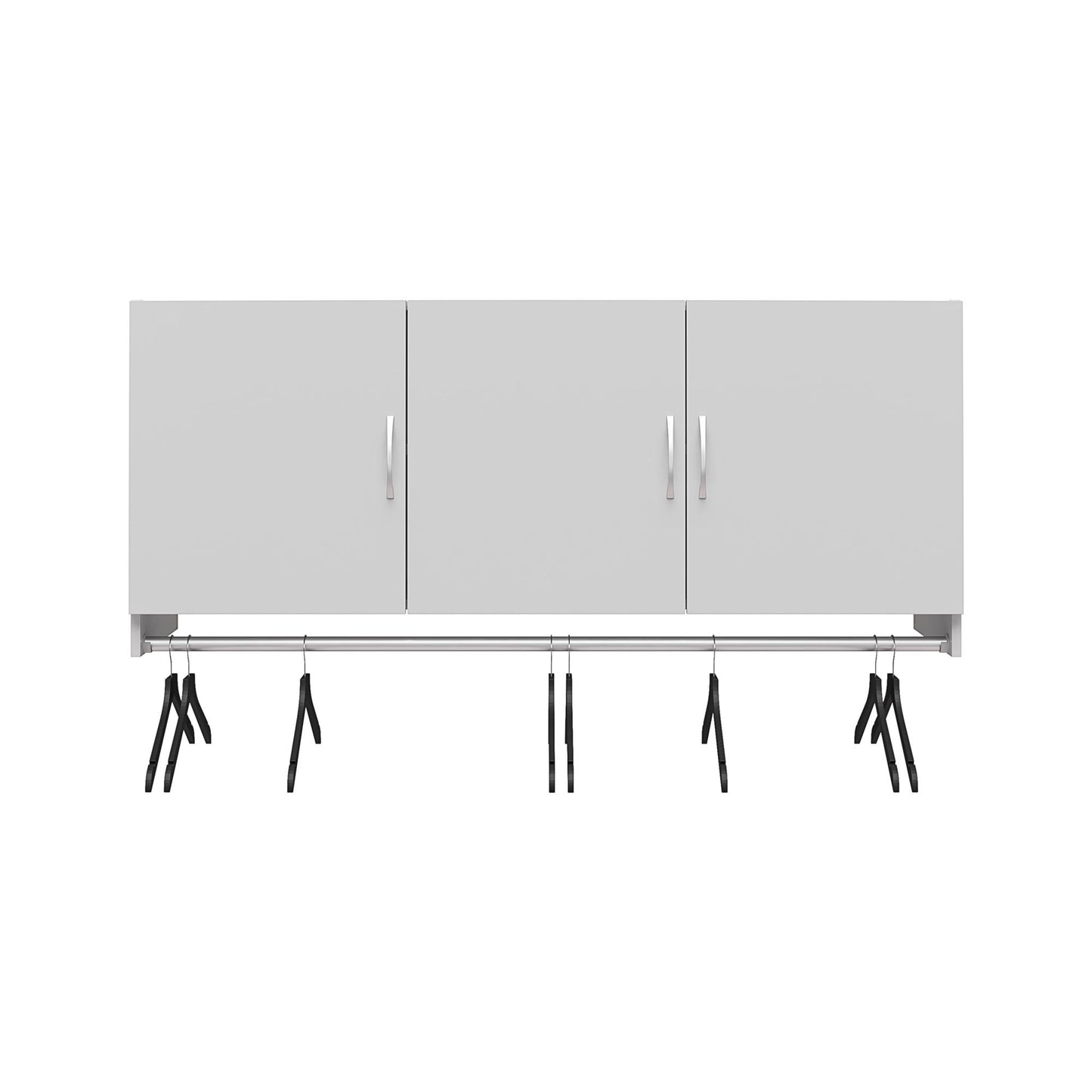 Basin 3 Door Wall Storage Cabinet with Hanging Rod - Dove Gray