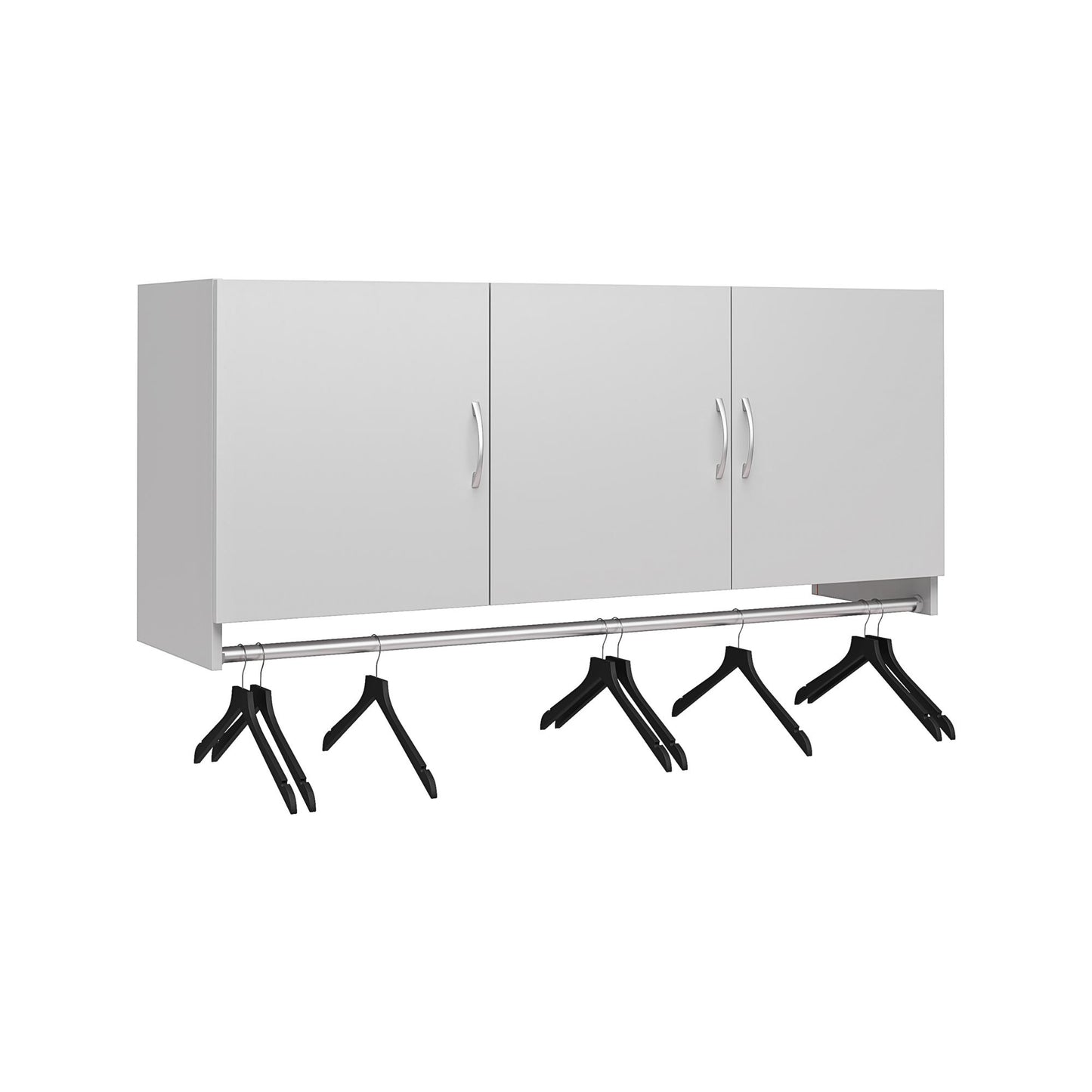 Basin 3 Door Wall Storage Cabinet with Hanging Rod - Dove Gray