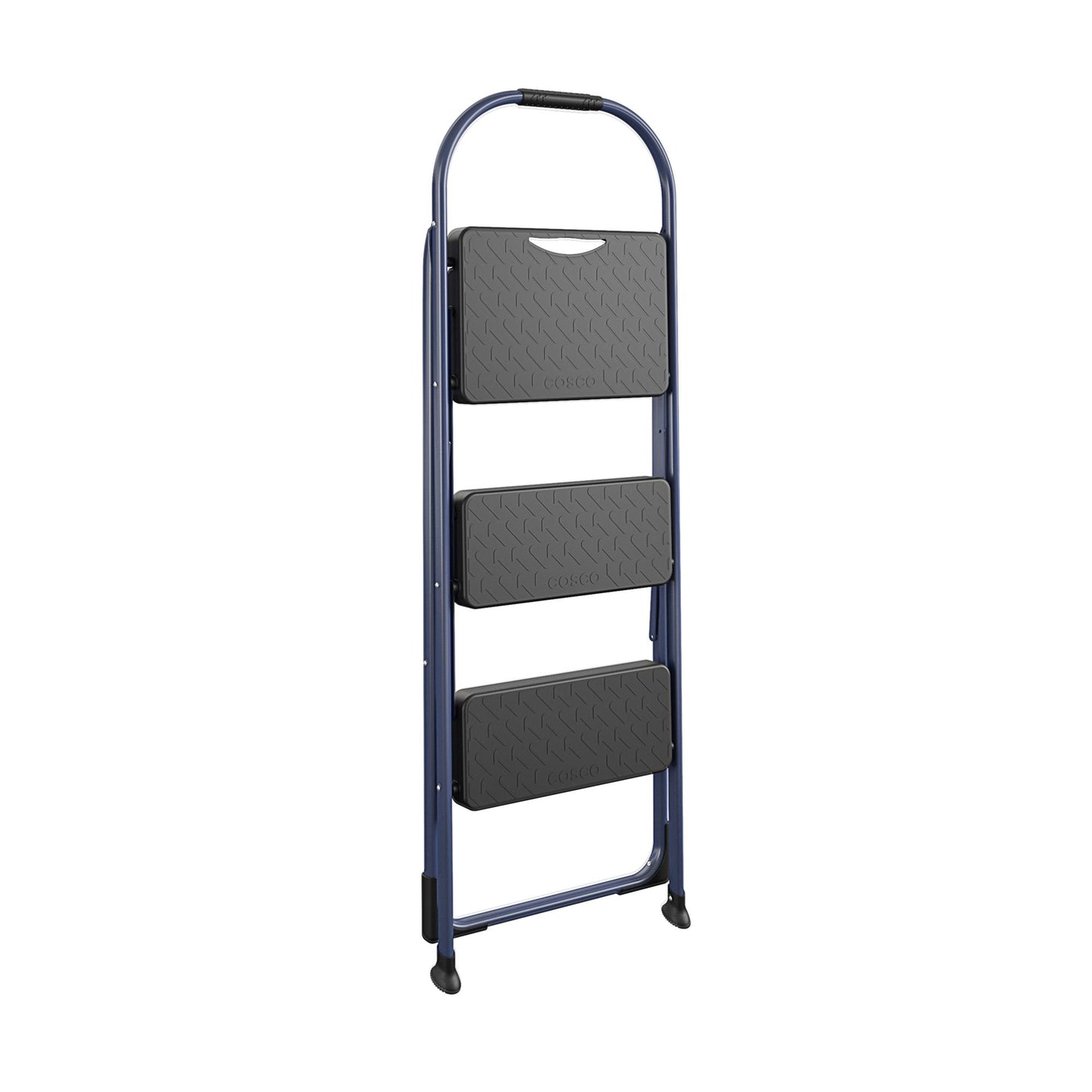 Multi-Step Folding Step Stool with 225 lb Weight Capacity - Navy - 3 Step