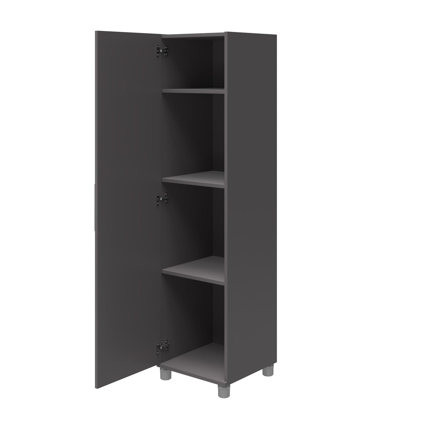 Camberly 60" Tall Storage Cabinet with 4 Shelves and Adjustable Feet - Graphite Grey